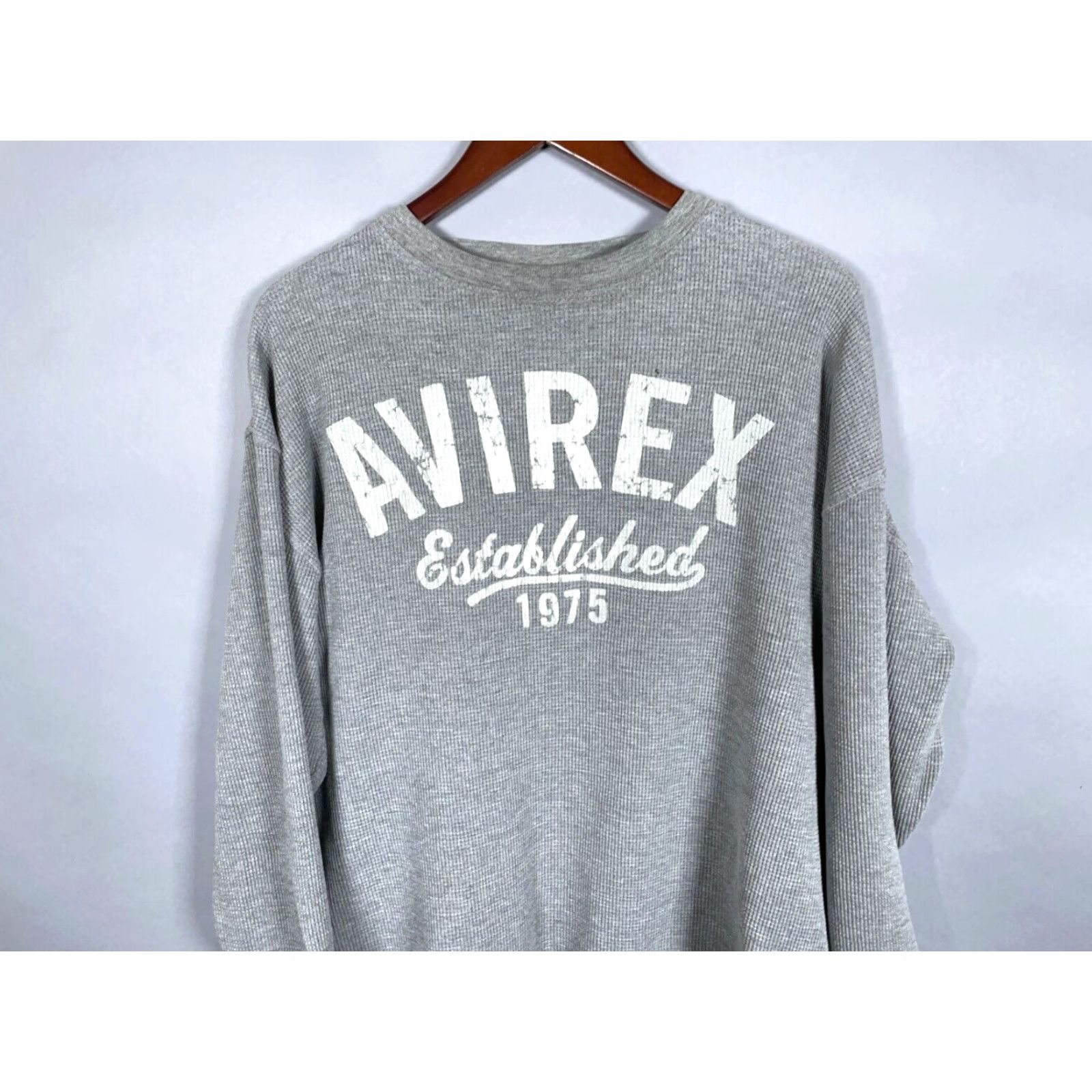 Avirex VINTAGE Avirex Thermal Shirt Mens Medium Gray White Crewneck Hip Hop Retro VTG Size US M / EU 48-50 / 2 - 4 Thumbnail