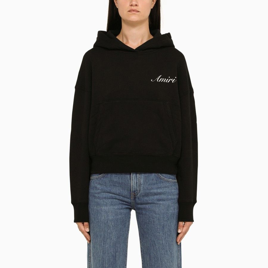 Amiri o1d2blof0724 Logo Hoodies in Black Size S / US 4 / IT 40 - 1 Thumbnail