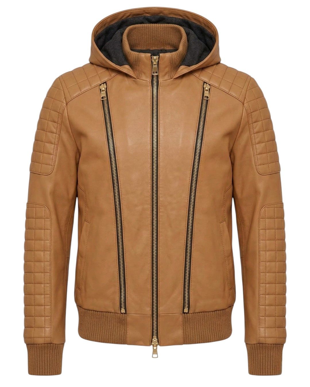 Balmain S/S 2016 HOODED LEATHER BIKER JACKET Size US M / EU 48-50 / 2 - 1 Thumbnail