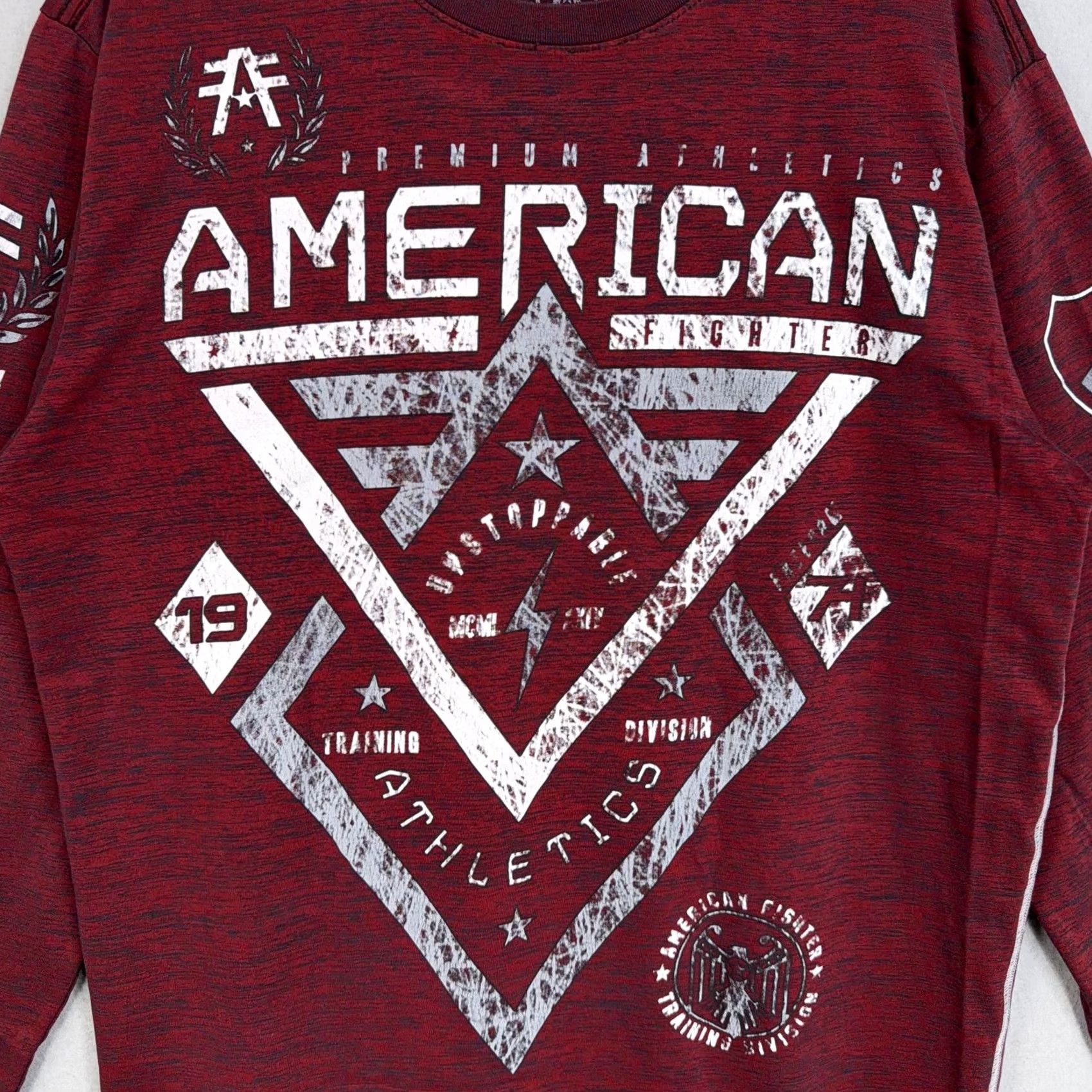 Vintage VINTAGE American Fighter Shirt Mens XL Red Athletic Graphic Training MMA Street Y2K Tee Size US XL / EU 56 / 4 - 2 Thumbnail