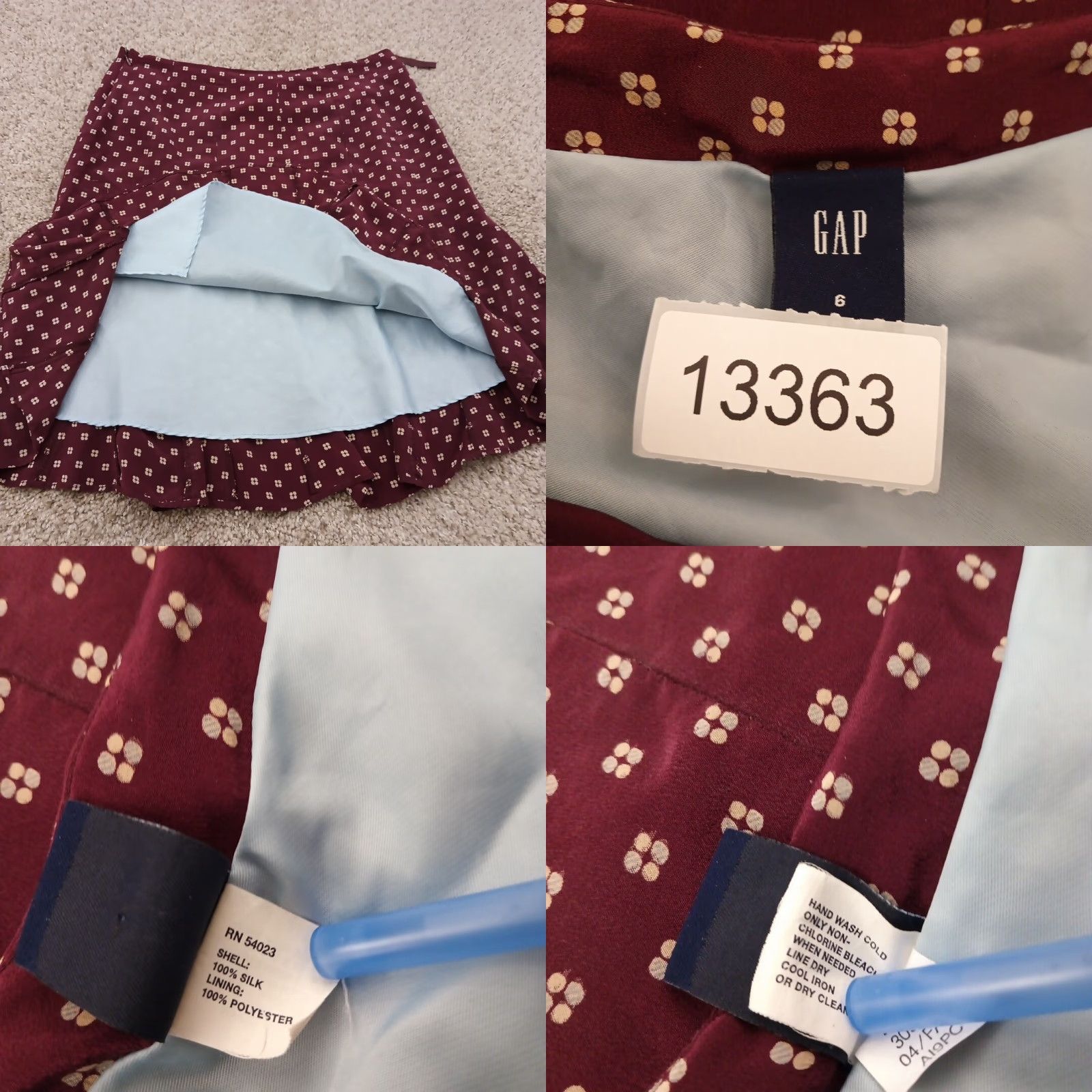 Gap Gap Skirt Women Short Purple Geometric Silk Lined Lightweight Trumpet Size 6 Size 28" / US 6 / IT 42 - 8 Thumbnail