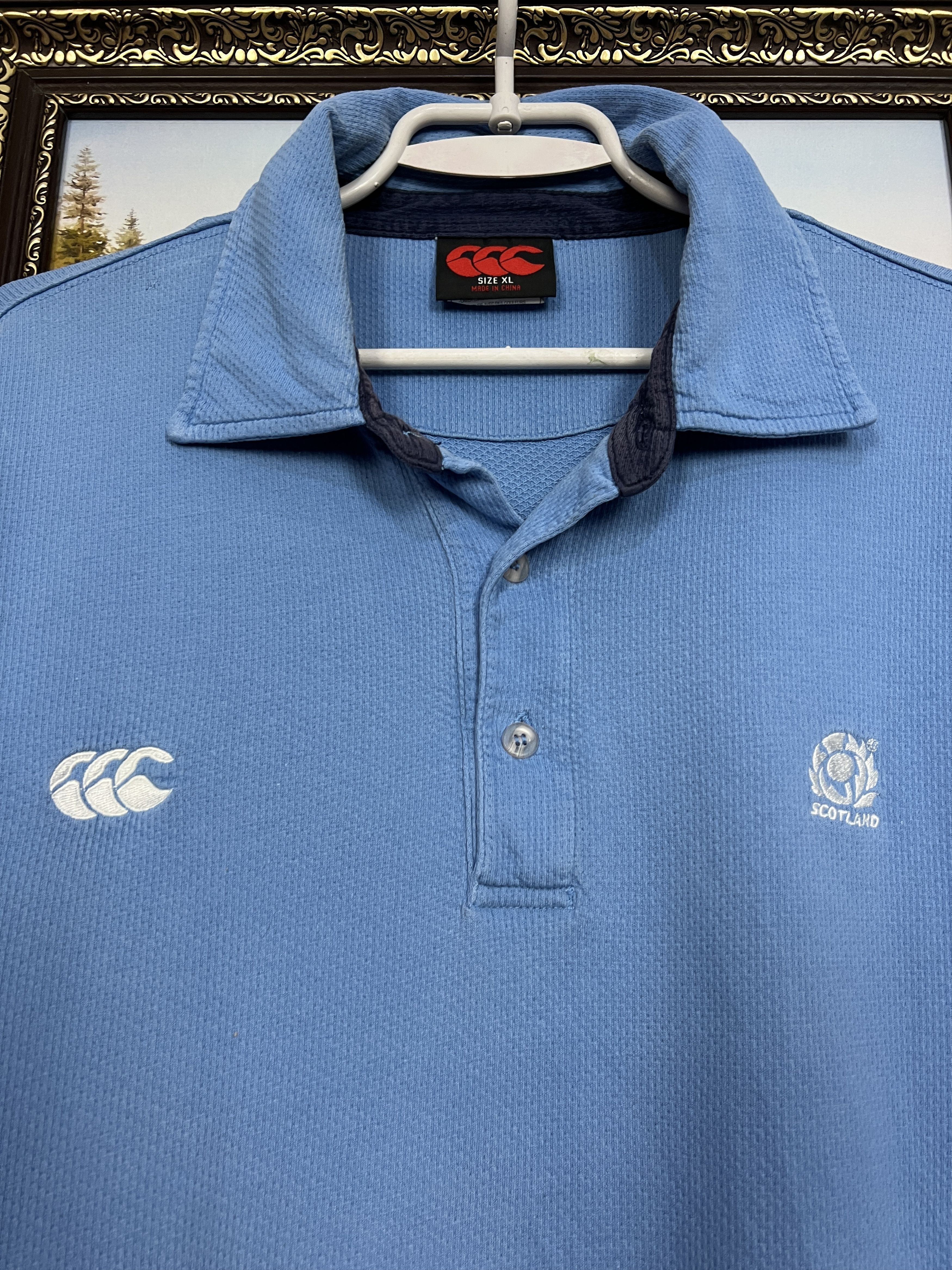 Vintage Canterbury Scotland Rugby Polo Jersey Mens Trikot Shirt Size US XL / EU 56 / 4 - 5 Thumbnail