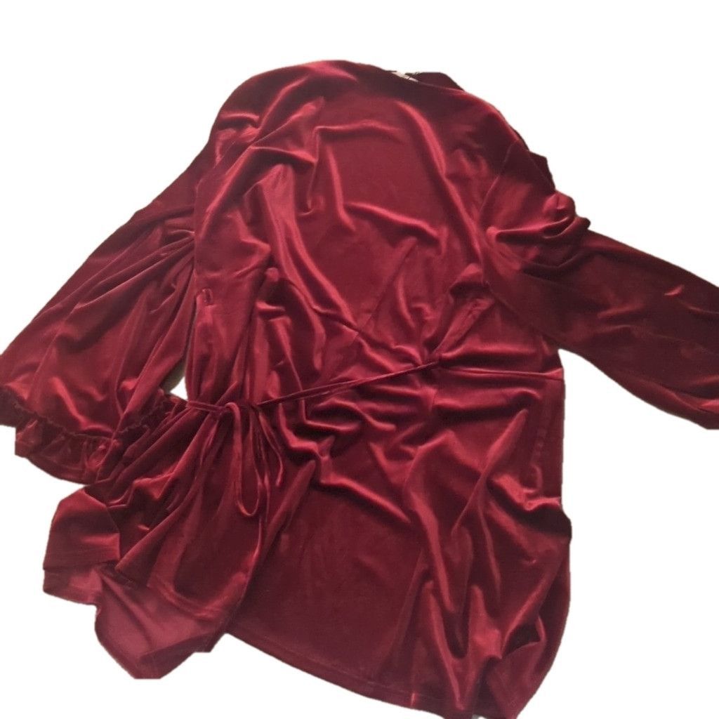 Other Little City Rock Wine Velvet Wrap Dress Size 16 Size XXL / US 16-18 / IT 52-54 - 10 Thumbnail