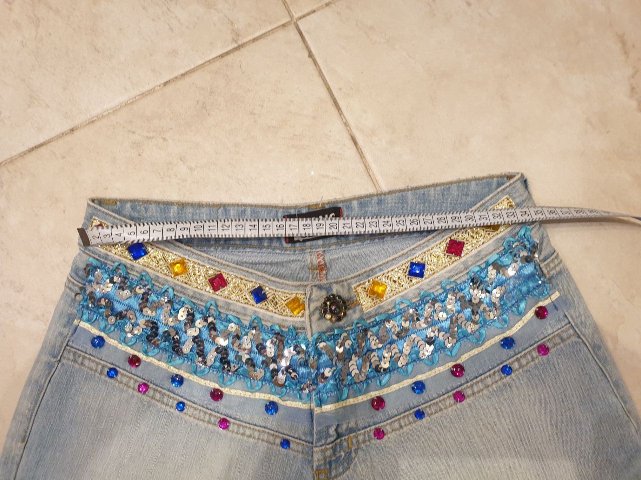 Iceberg y2k low rise jeans with sequins / beads 34" sz 29 Iceberg Size 34" / US 12 / IT 48 - 10 Thumbnail
