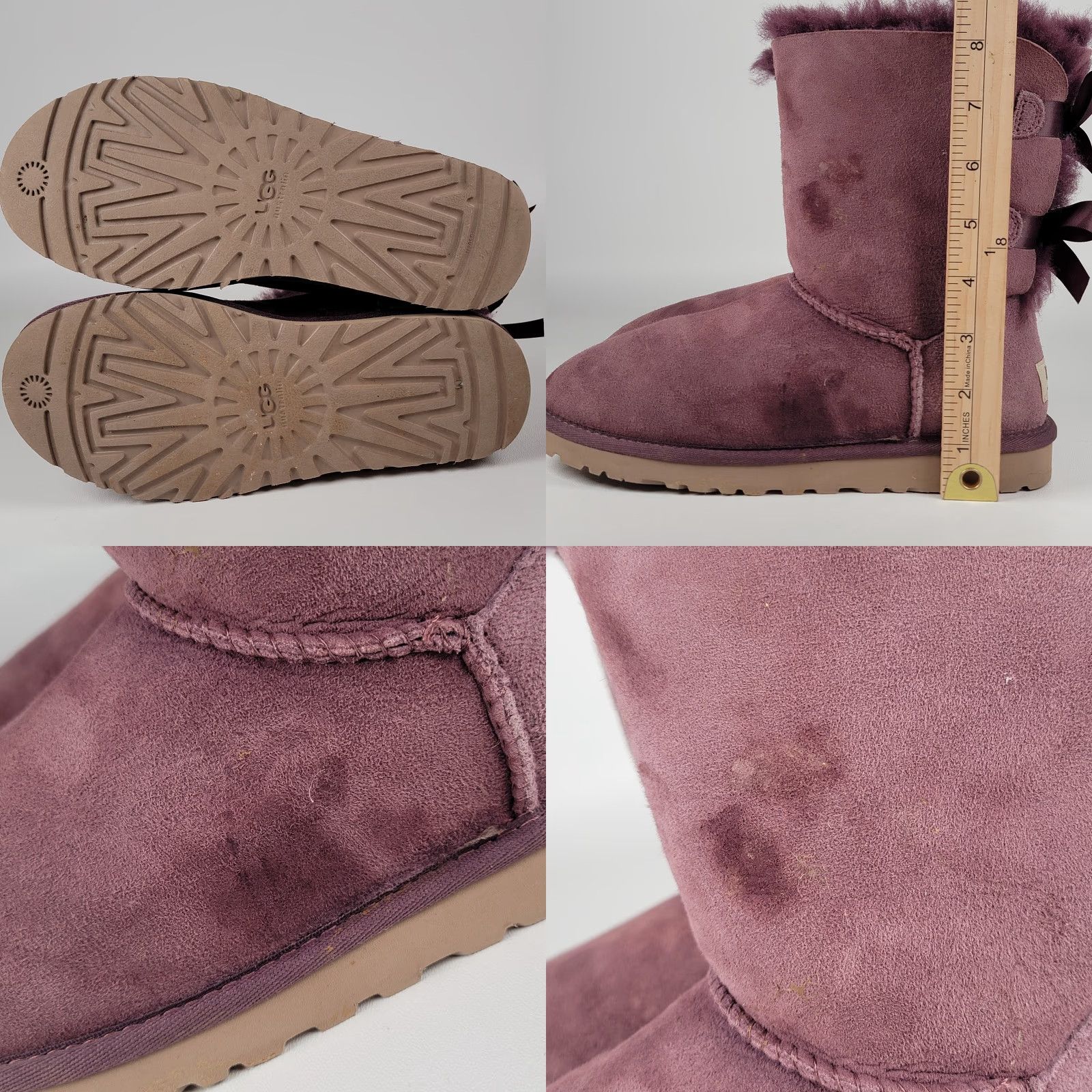 Ugg UGG Bailey Bow II Port Suede Fur Purple Boots Women’s Size 6 Bow Size US 5 / IT 35 - 8 Thumbnail