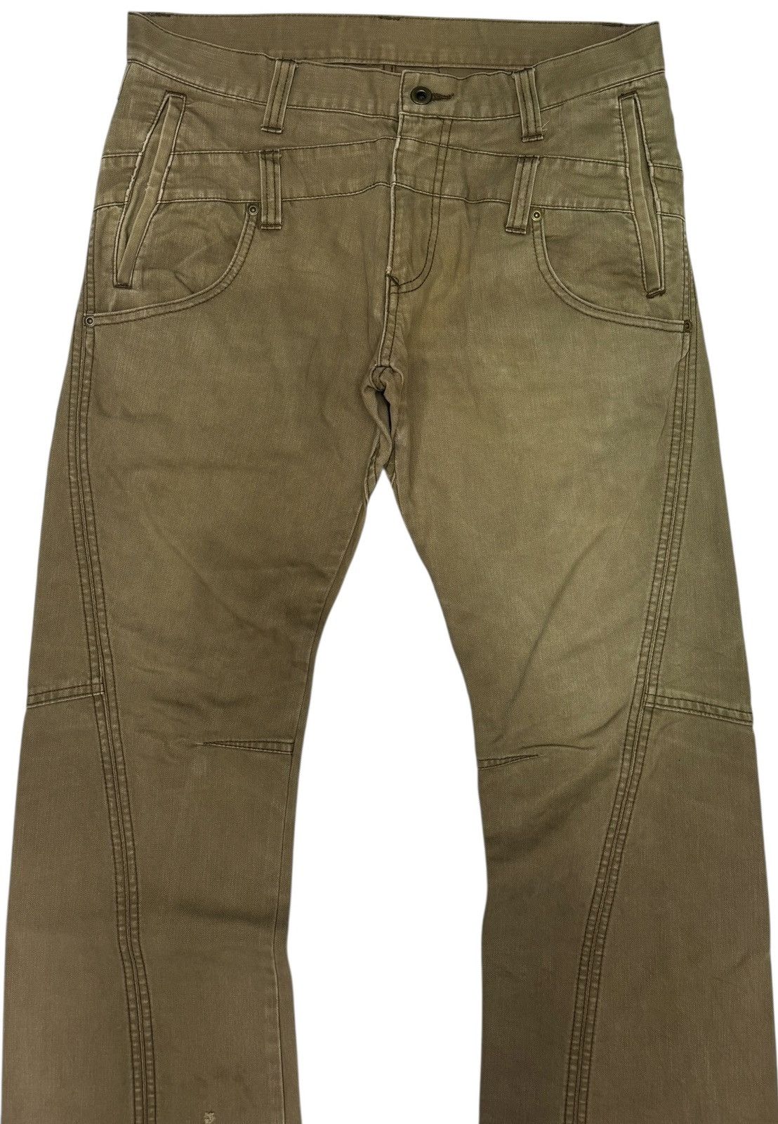 Tete Homme TETE HOMME FLARED DOUBLE WAIST CARGO PANTS Size US 34 / EU 50 - 4 Thumbnail