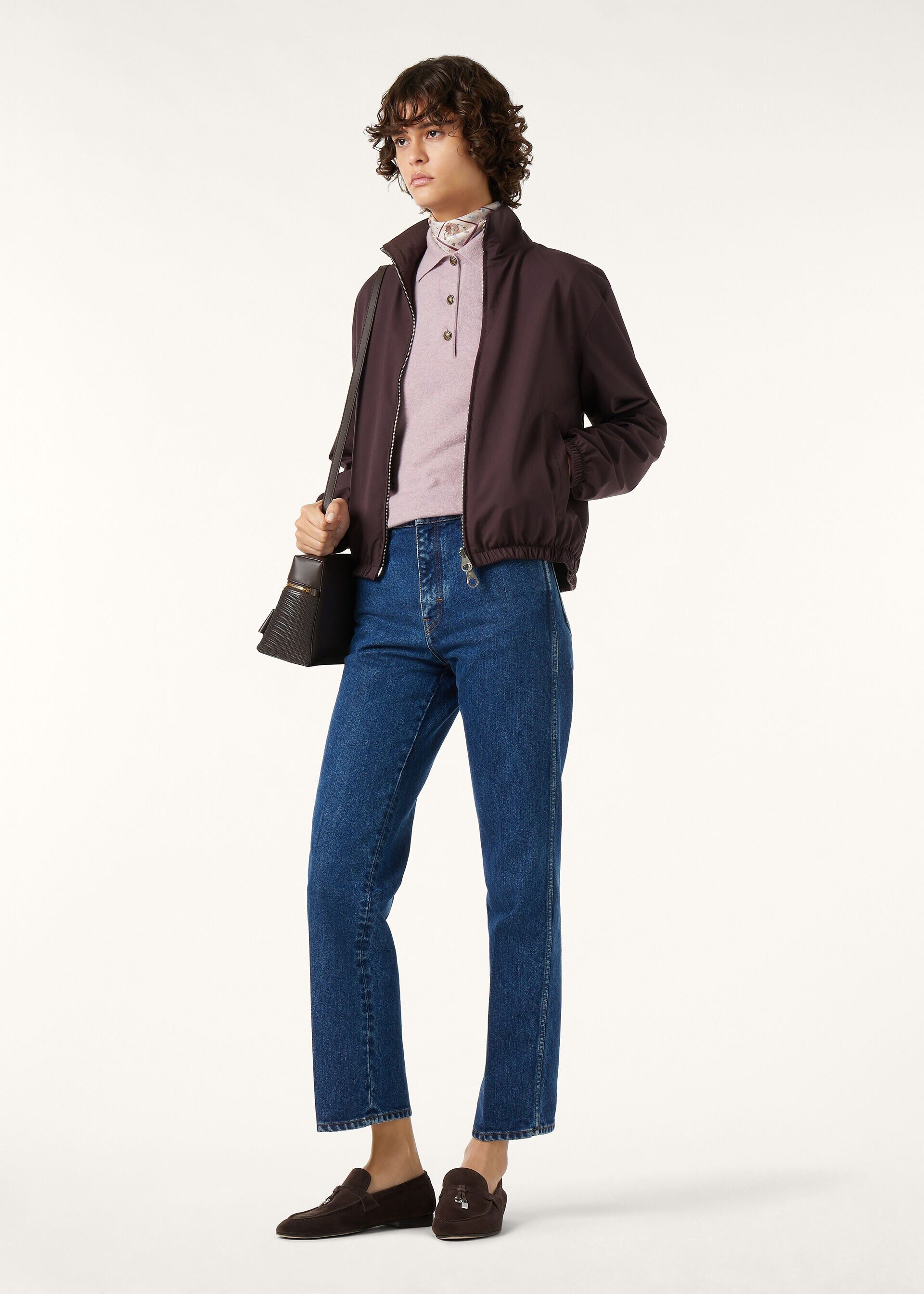 Loro Piana os11x0426 FAQ0514 Bomber Jacket in Vin Chaud Size XS / US 0-2 / IT 36-38 - 5 Thumbnail