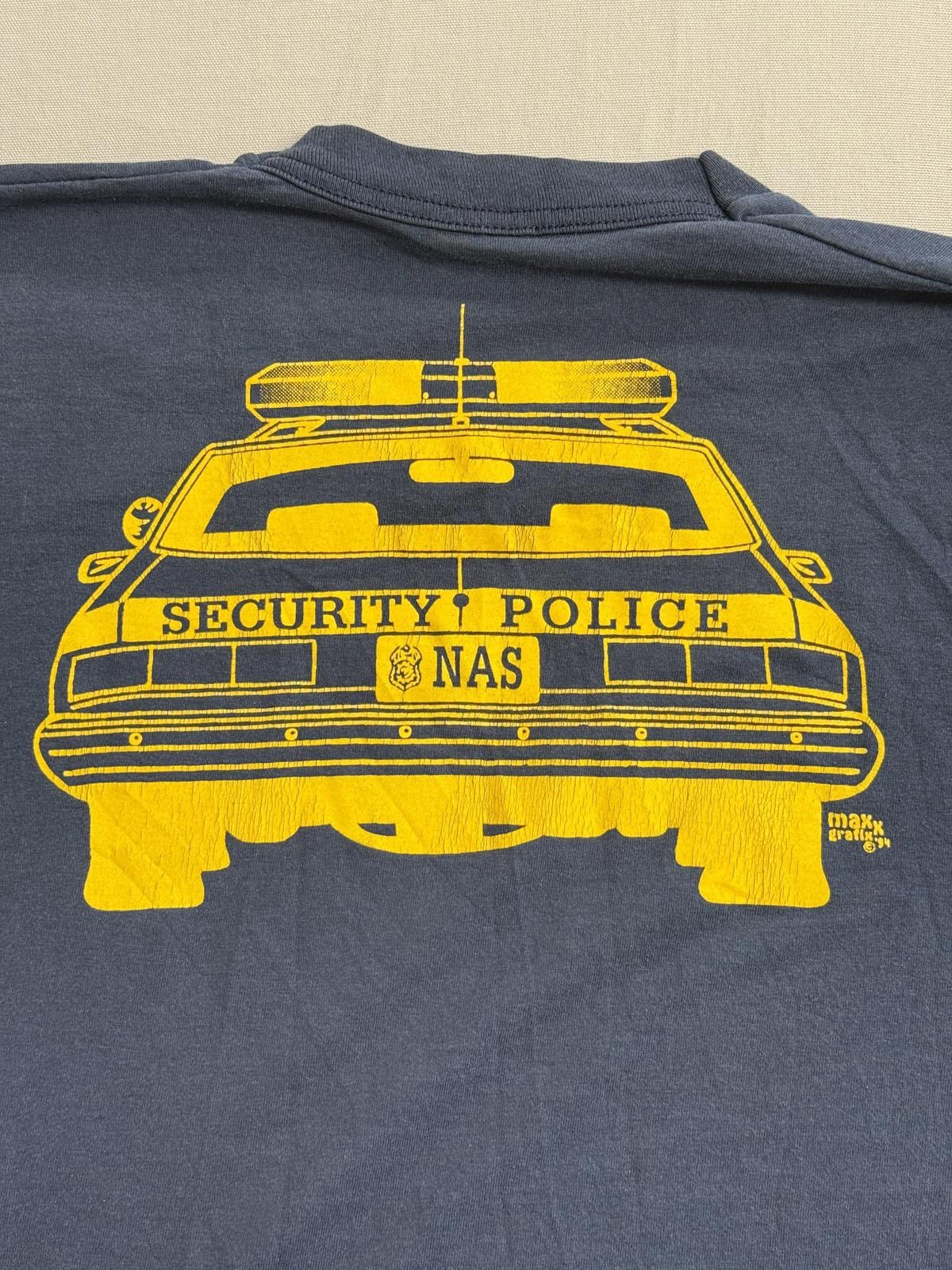Beauty Beast Vintage 80s Cop Car T-shirt NAS Meridian Security US Navy XL Size US XL / EU 56 / 4 - 5 Thumbnail