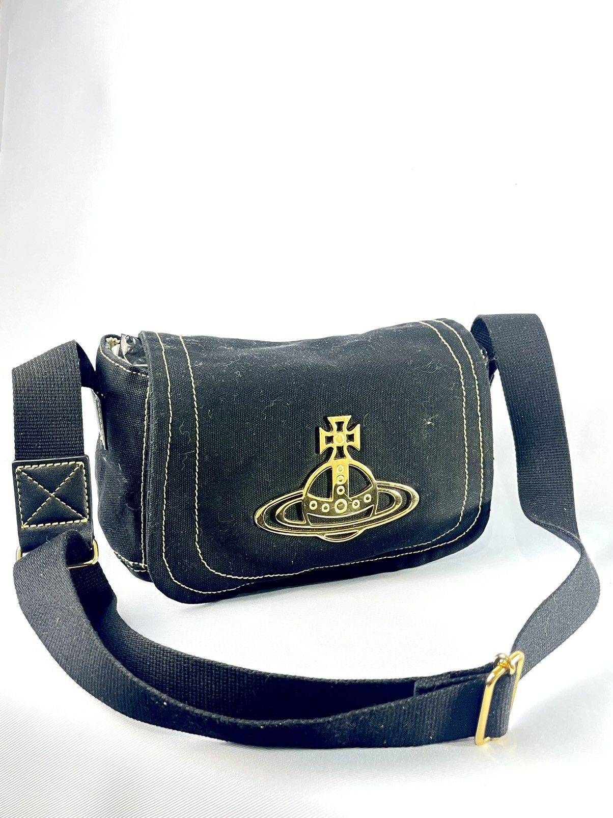 Vivienne Westwood Canvas Crossbody Bag in Black, Women's