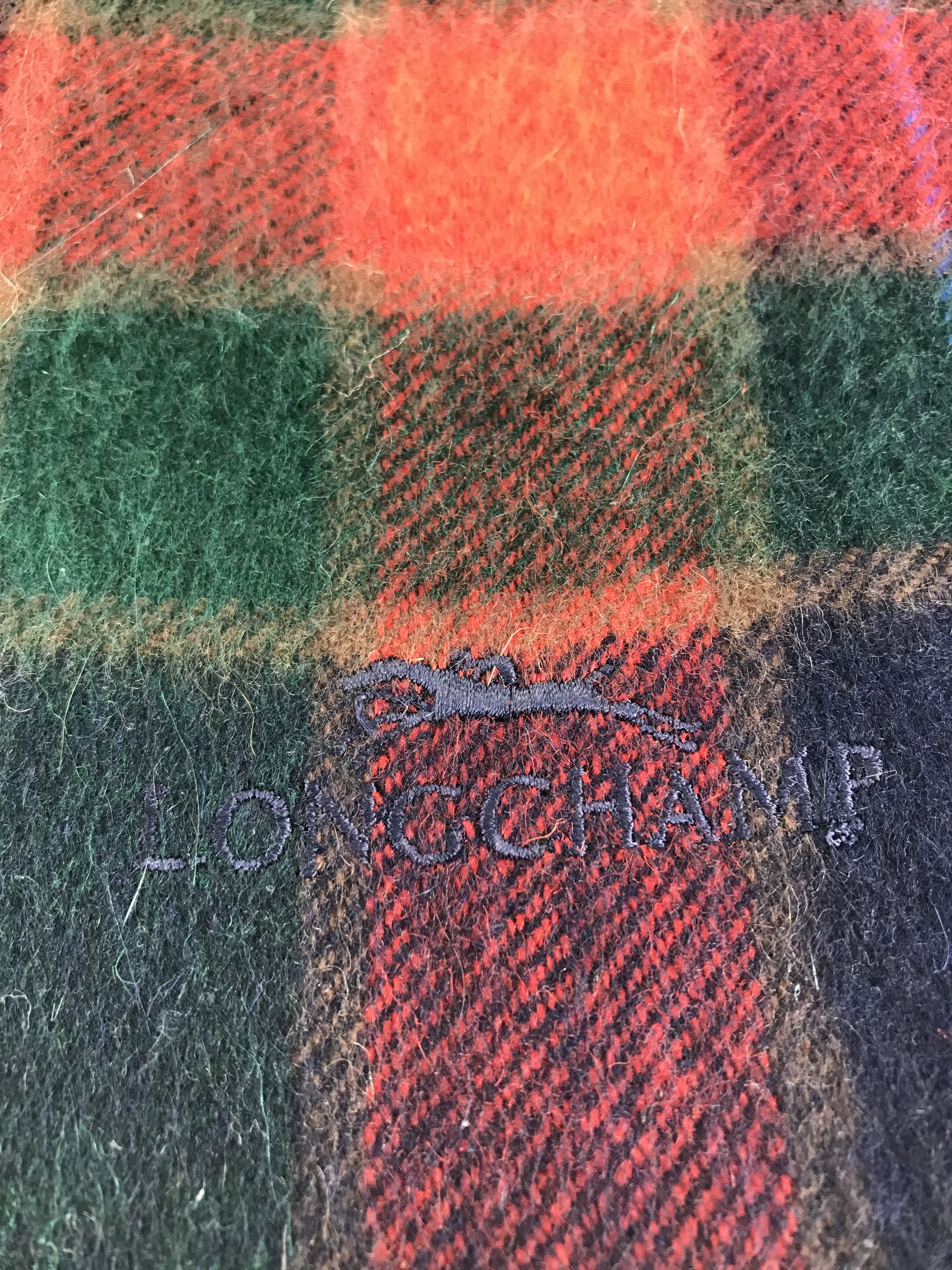 Longchamp Longchamp Tartan Cashmere Scarf Muffler V475 Size ONE SIZE - 4 Thumbnail