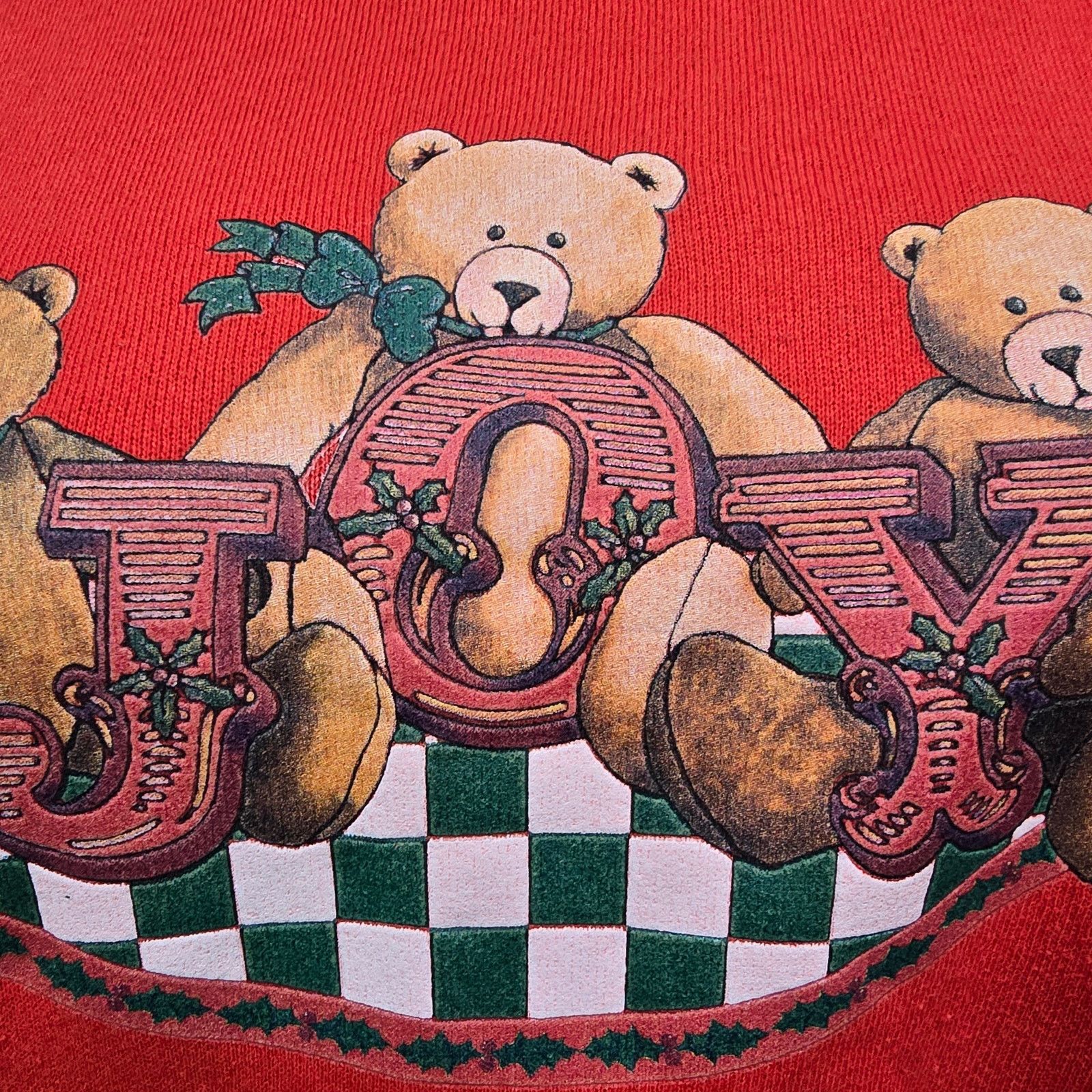 Vintage 90s Miller Sweatshirt XL Joy Teddy Bear Christmas Mockneck Size XL / US 12-14 / IT 48-50 - 6 Thumbnail