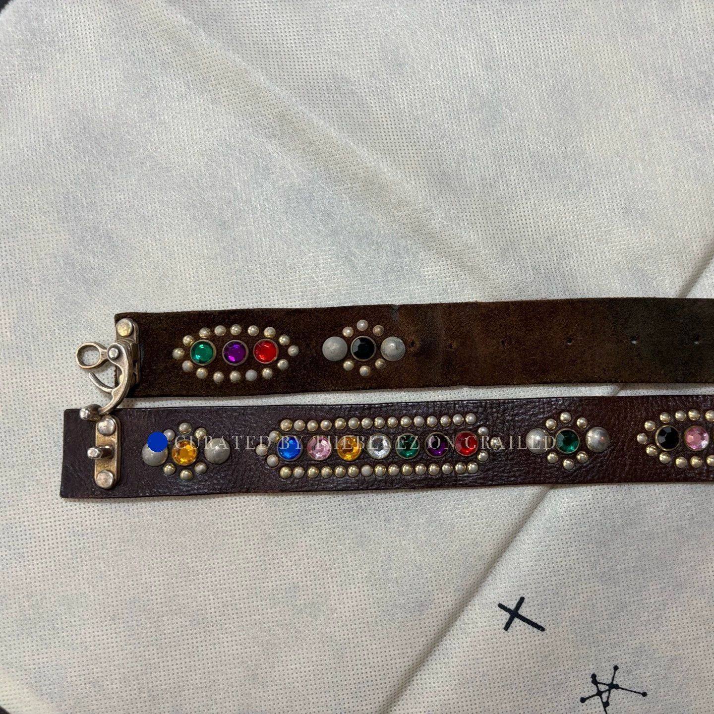 Takahiromiyashita The Soloist. Unique Two-Piece Gem Rivet Inlaid Belt Size ONE SIZE - 1 Thumbnail