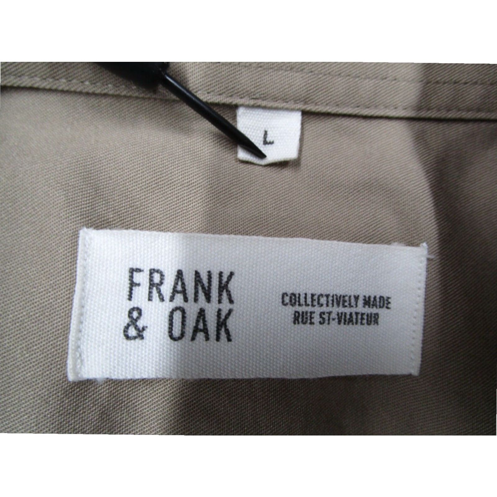Vintage Frank & Oak Men's Beige Long Sleeve Button Up Shirt Large Cotton Casual Workwear Size US L / EU 52-54 / 3 - 3 Thumbnail