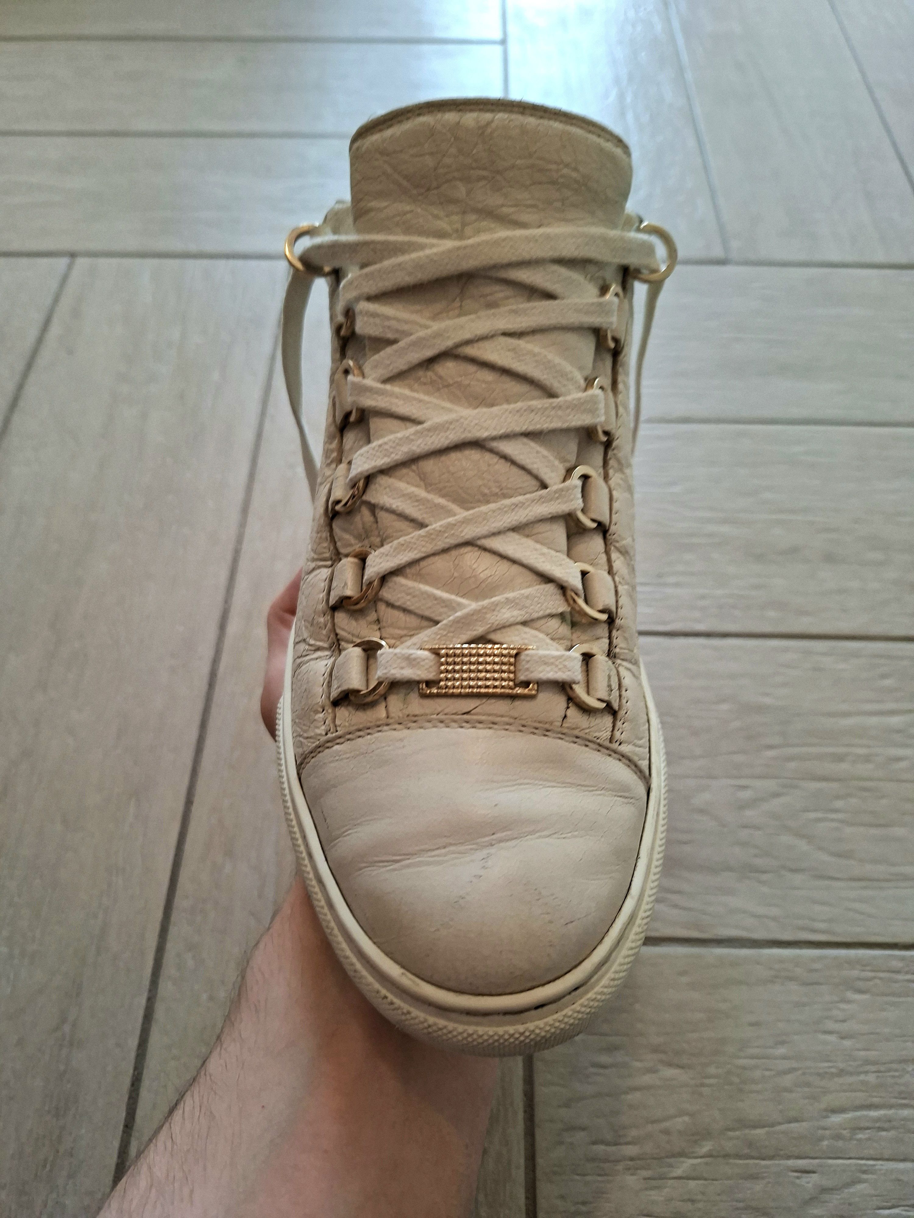 Balenciaga White and Gold Balenciaga Arenas Size US 9 / IT 39 - 11 Thumbnail