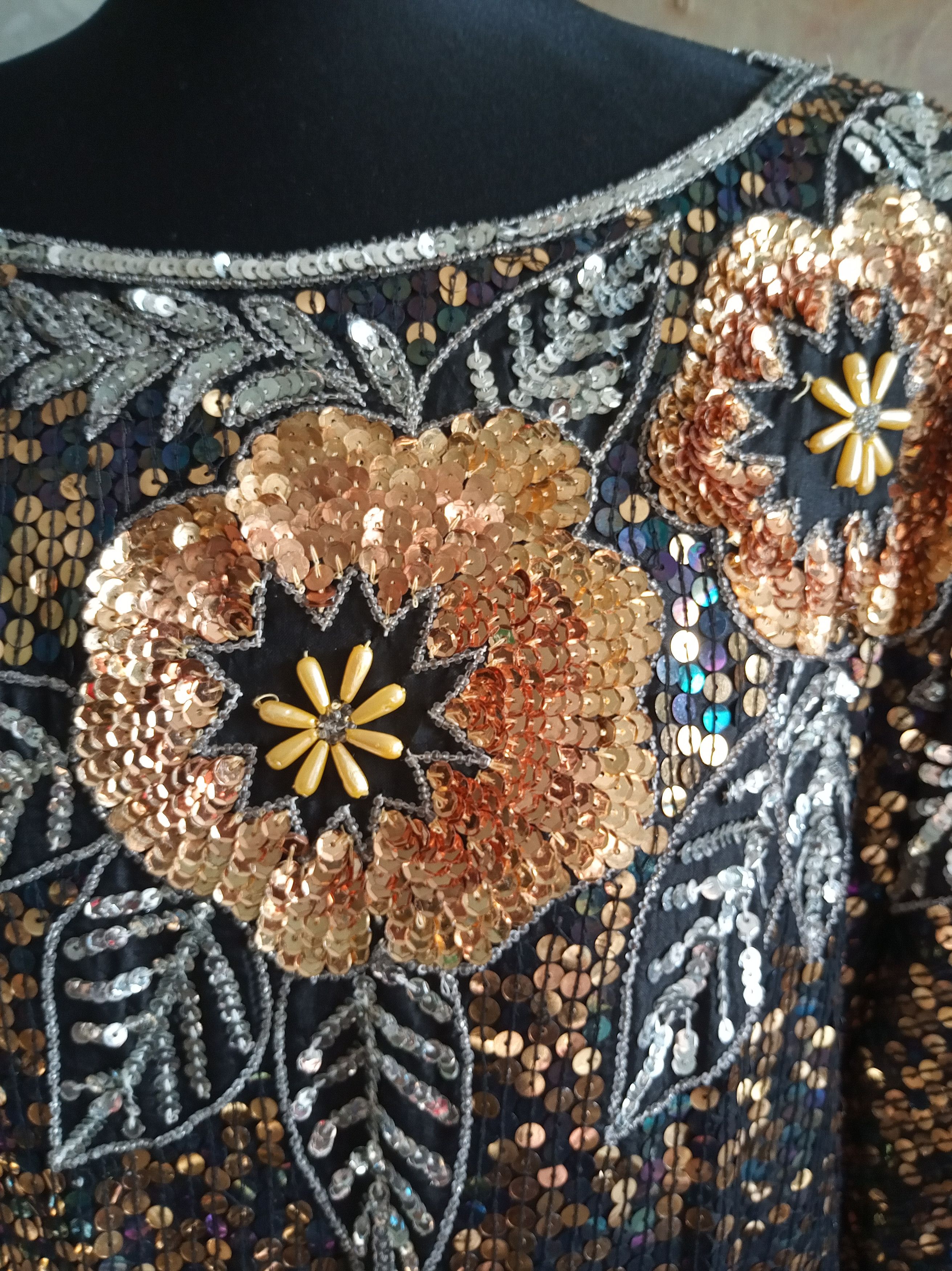 Vintage Large sequin blouse Size XL / US 12-14 / IT 48-50 - 3 Thumbnail