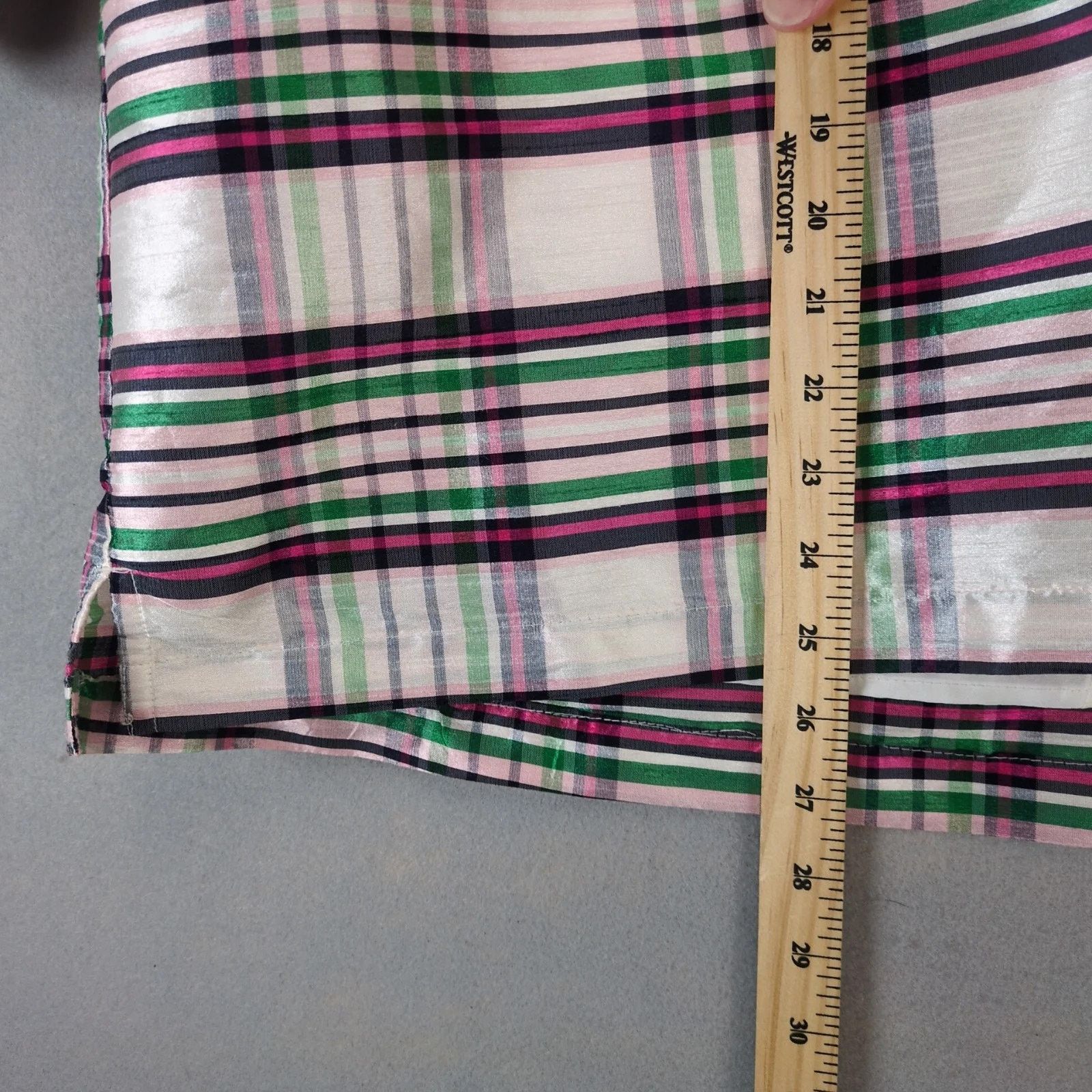 Other Crown & Ivy Opalescent Pink Plaid Blouse Balloon Sleeves 3X Size 3XL / US 20-22 - 6 Thumbnail