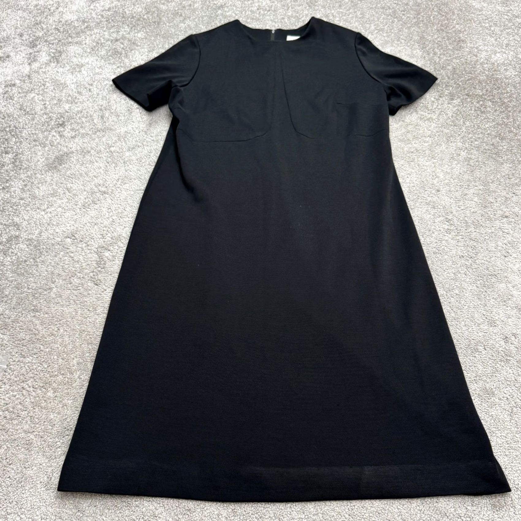 Vintage VINTAGE Lady Mendel Knits Of Distinction Shift Dress Womens XL Black Midi Short Sleeve Crew Neck Knit Casual Solid 60s Theme Size XL / US 12-14 / IT 48-50 - 2 Thumbnail