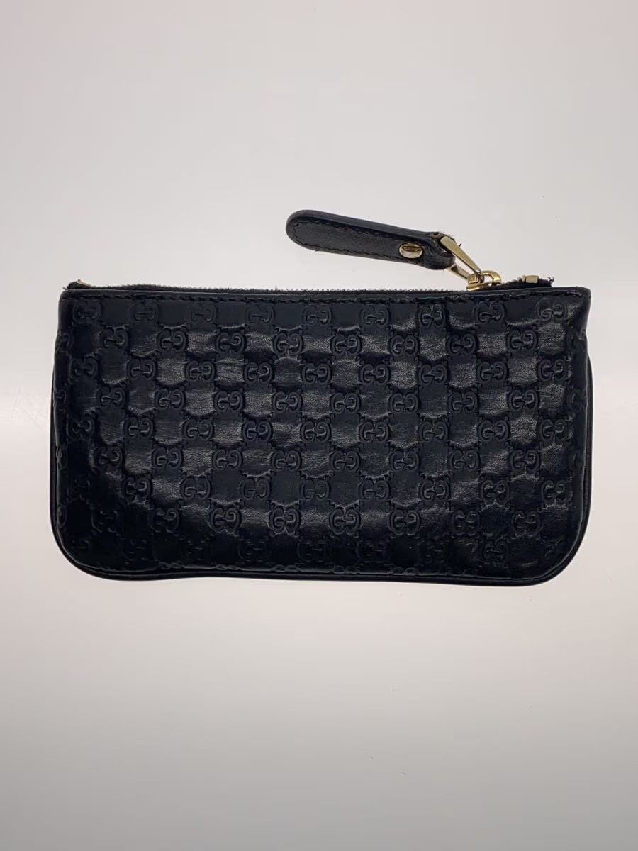 Gucci Gucci Micro Guccissima Leather Monogram Coin Case Black Size ONE SIZE - 2 Thumbnail