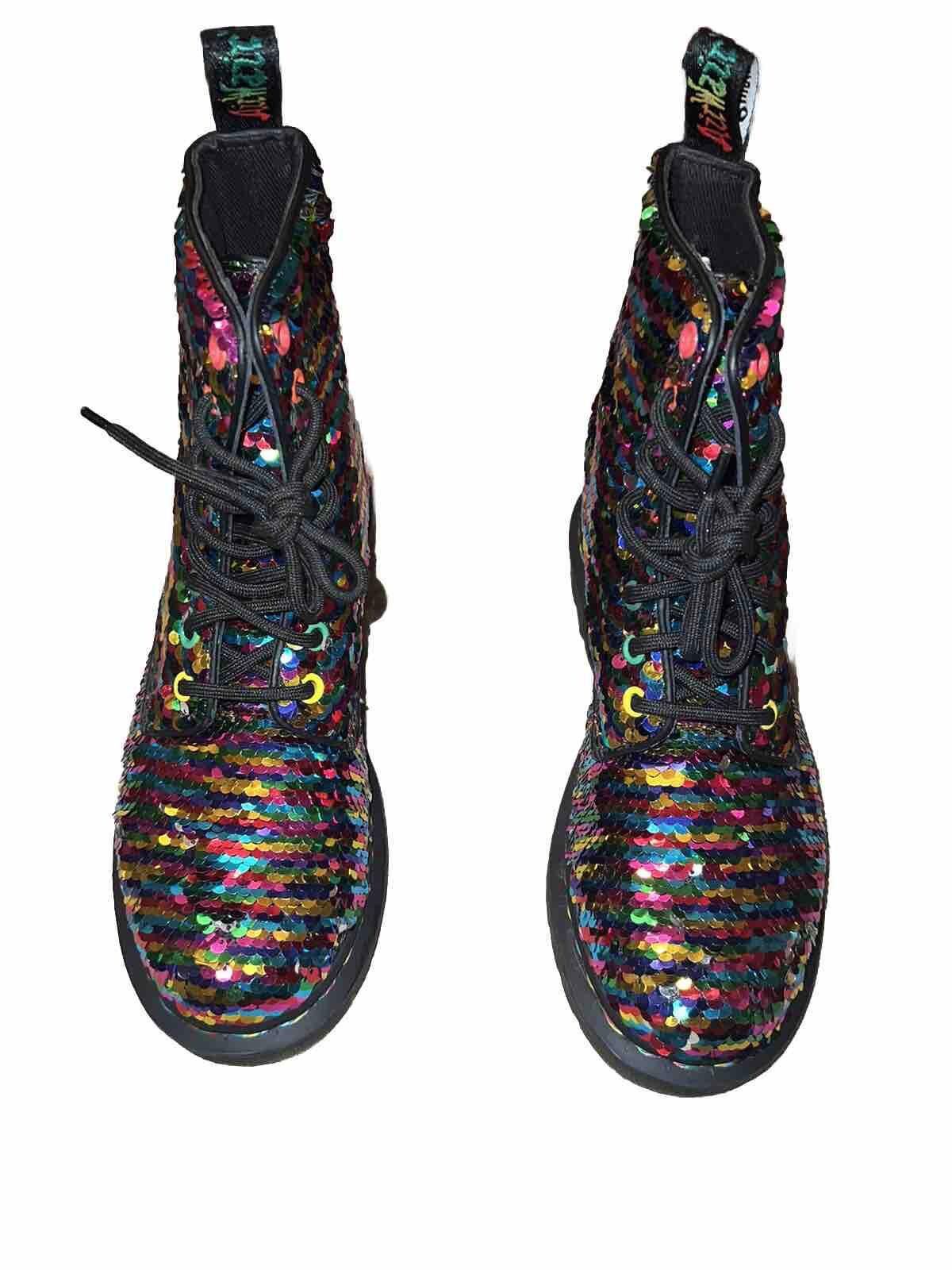 Dr. Martens NEW Dr Martens 1460 Pascal Rainbow Silver Sequin Boots US 6 Size US 6 / IT 36 - 9 Thumbnail