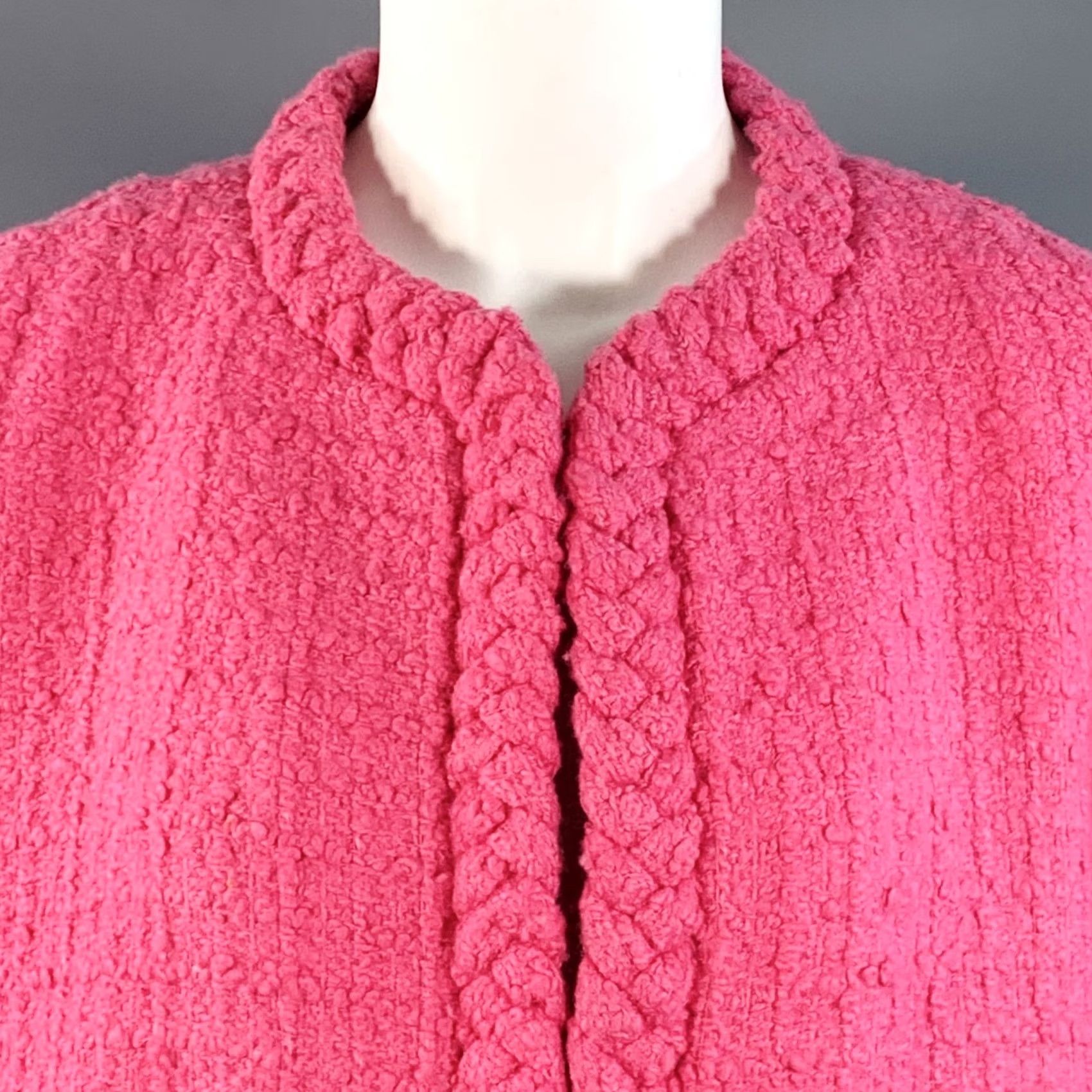 Valentino VALENTINO 2021 Oversized Jacket Pink Wool Silk Tweed Size S Women Size S / US 4 / IT 40 - 3 Thumbnail