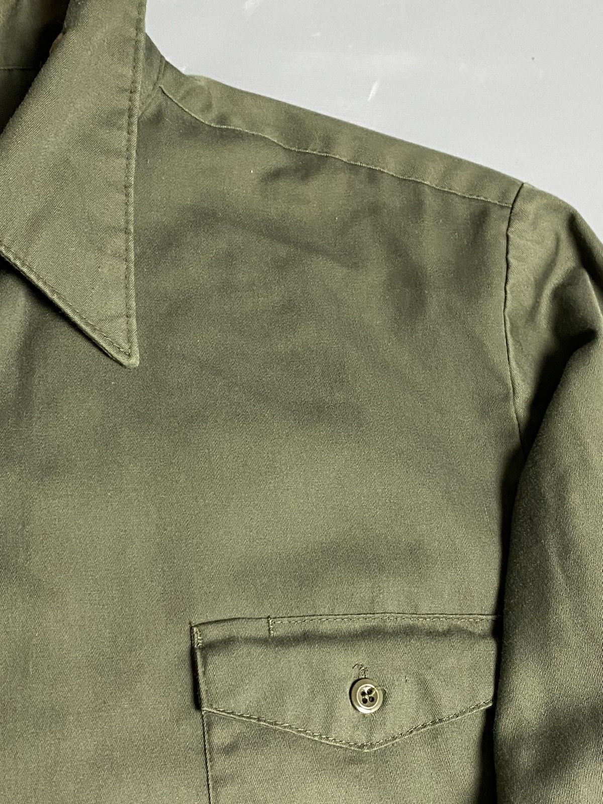 Lee VTG 70s Lee Permanent Press Work Shirt Khaki XL USA Military Size US XL / EU 56 / 4 - 4 Thumbnail