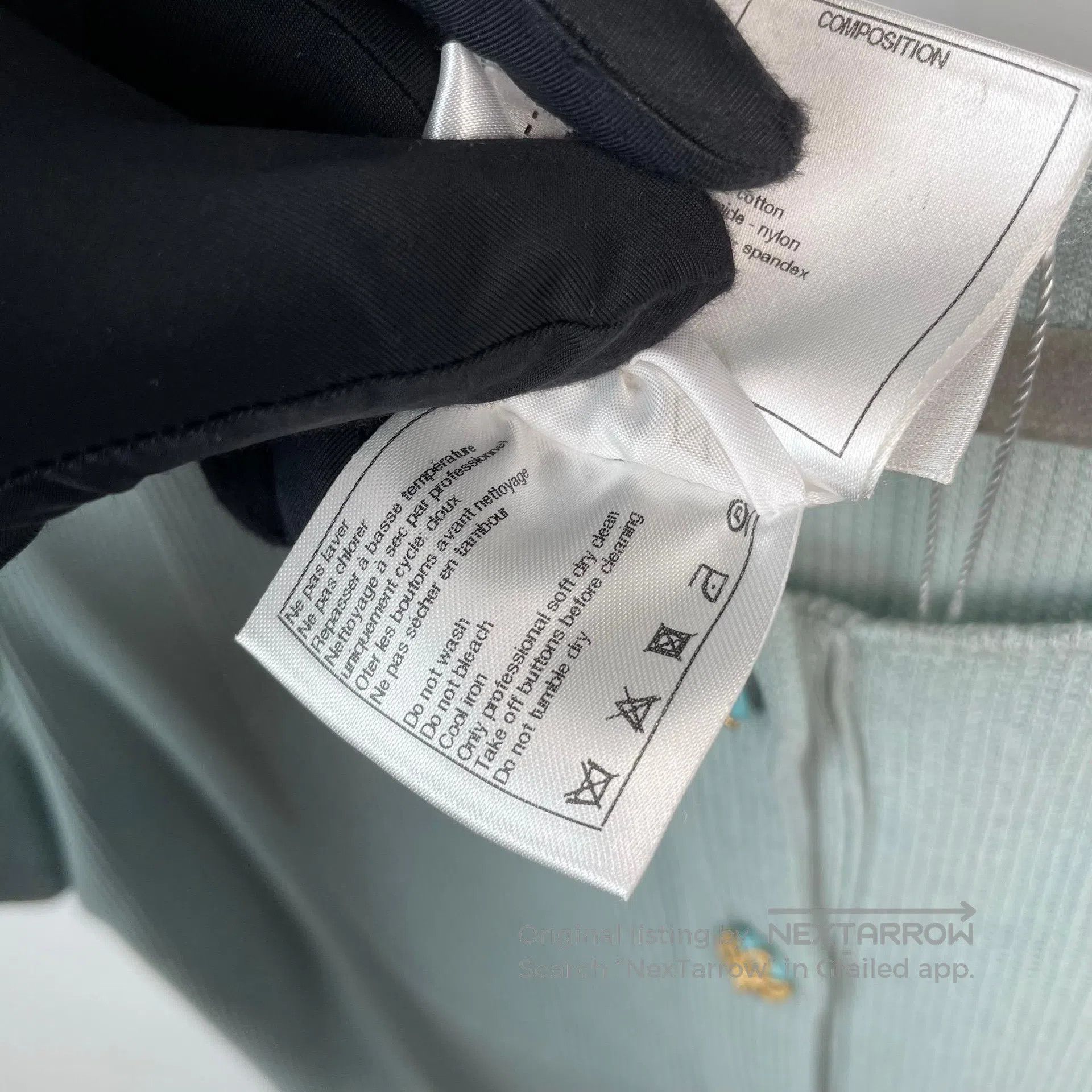 Chanel Chanel Light Blue Single Row Golden Button Waffle Knit Sho Size XS / US 0-2 / IT 36-38 - 8 Thumbnail