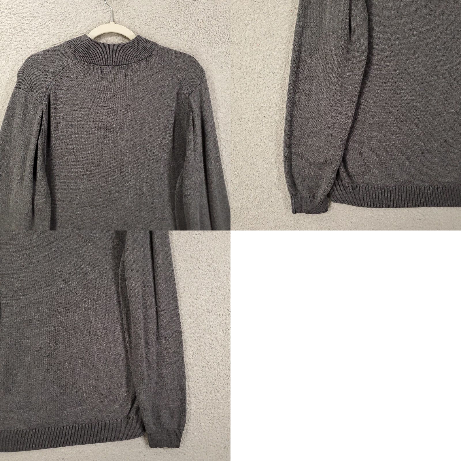 Mizzen+Main Mizzen Main Sweatshirt Mens Large Gray 1/4 Zip Pullover Long Sleeve Mock Neck Knit Nylon Rayon Zip Closure Outdoor Classic Shirt? Size US L / EU 52-54 / 3 - 9 Thumbnail