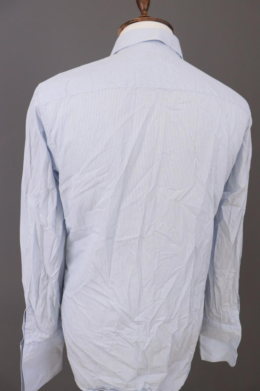 Gieves & Hawkes Gieves & Hawkes Blue Pinstripe Cuffs Dress Shirt Size 16 Size US M / EU 48-50 / 2 - 11 Thumbnail
