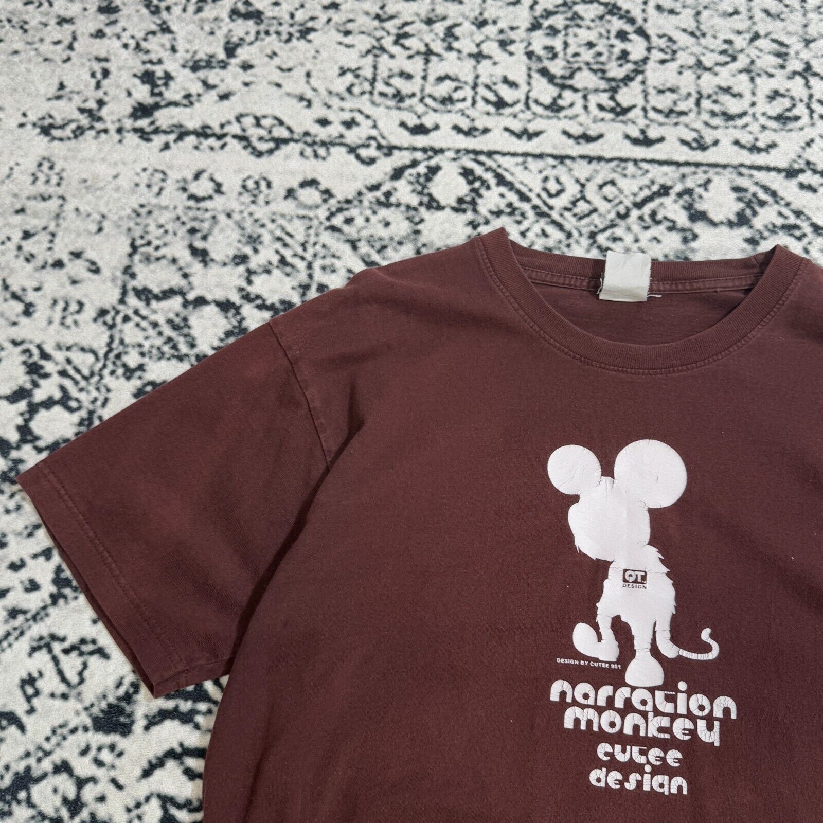 Vintage Vintage Brown Cotton T-Shirt Size M Cute Monkey Design Y2K Size US M / EU 48-50 / 2 - 6 Thumbnail