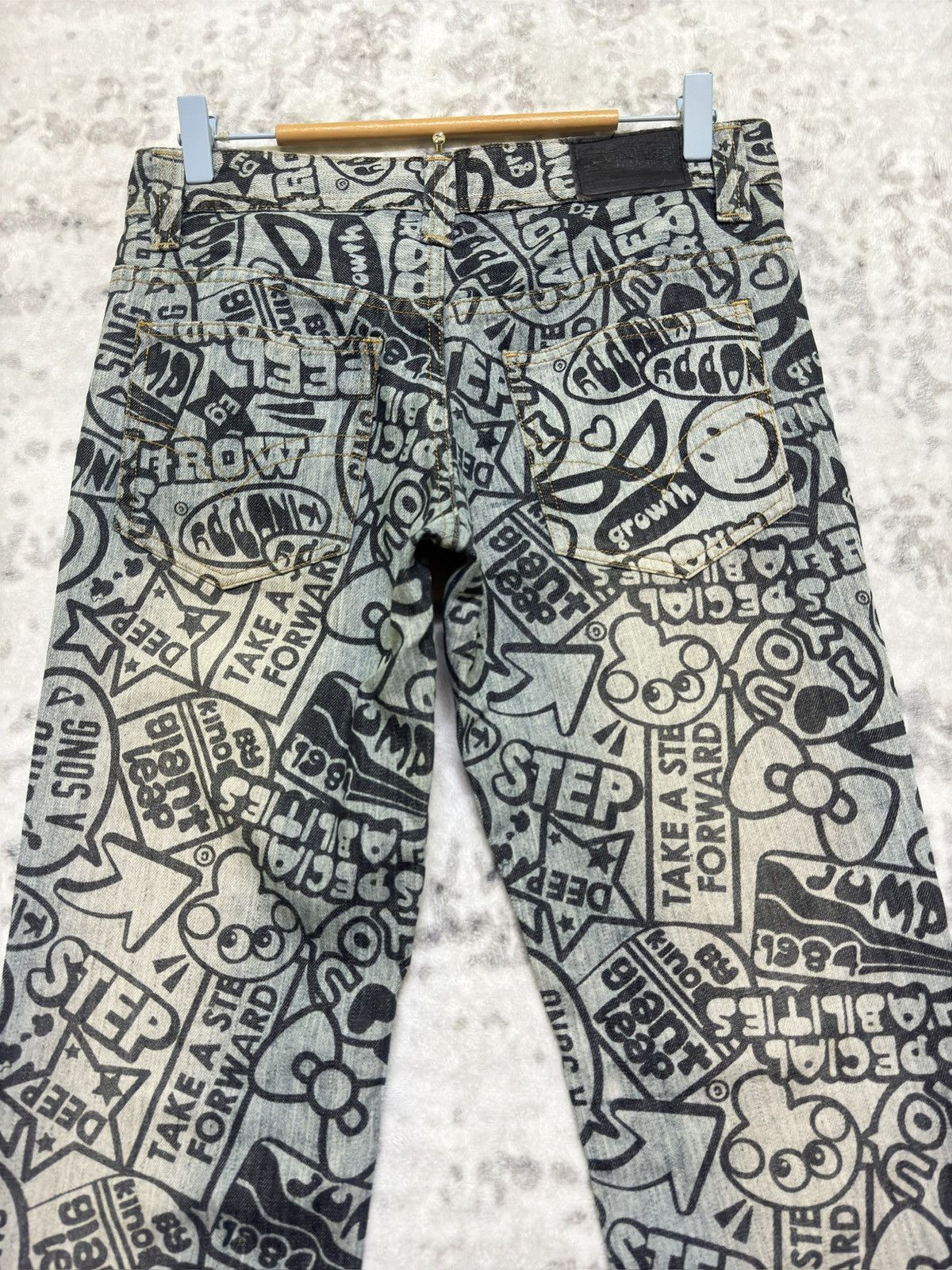 Japanese Brand Vintage Y2K Japanese Punk Denim All Over Print Jeans Size US 30 / EU 46 - 7 Thumbnail