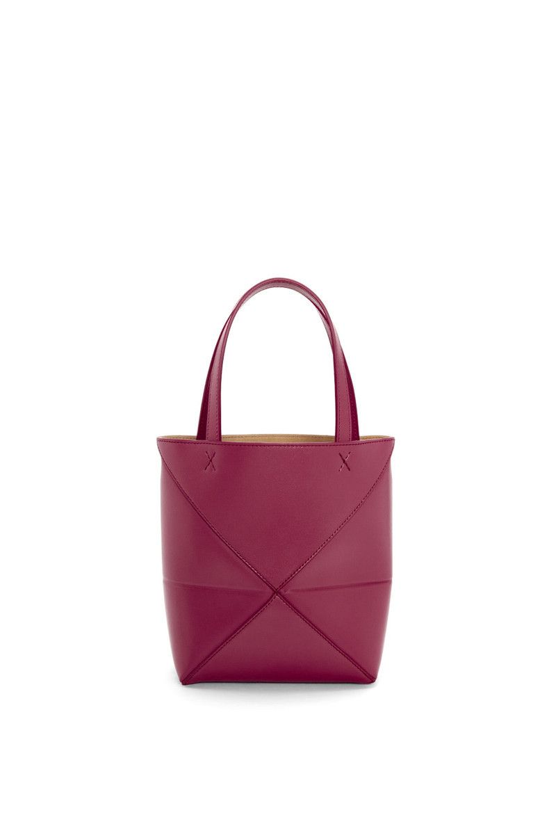 Loewe o1in1g0426 Size: OS/ Puzzle Fold Mini Tote Bag in Crimson Size ONE SIZE - 7 Thumbnail