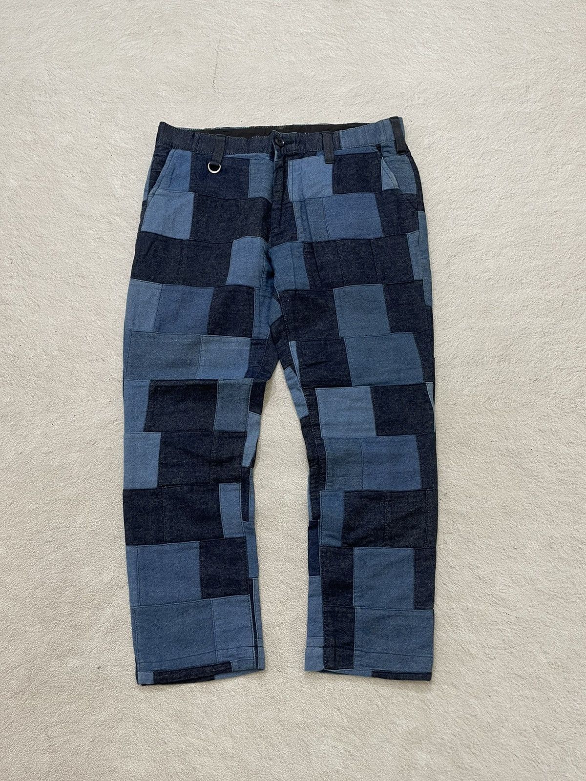If Six Was Nine 2000s Patchwork Denim Pants Blue Mixed Panel Y2K hysteric Size US 31 - 1 Thumbnail