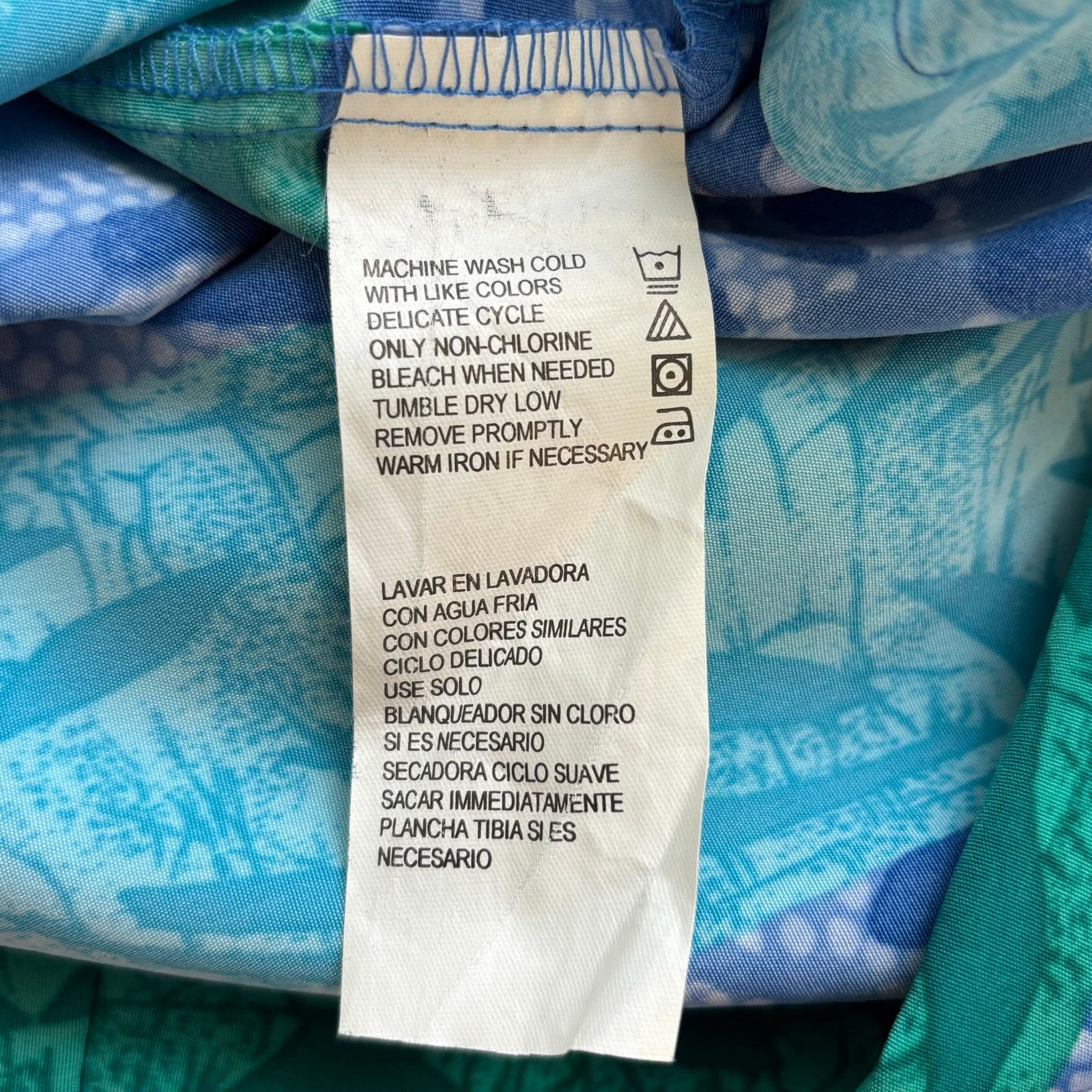 Other Kathie Lee Collection Blue Green Tropical Shift Dress 16 Size XXL / US 16-18 / IT 52-54 - 9 Thumbnail
