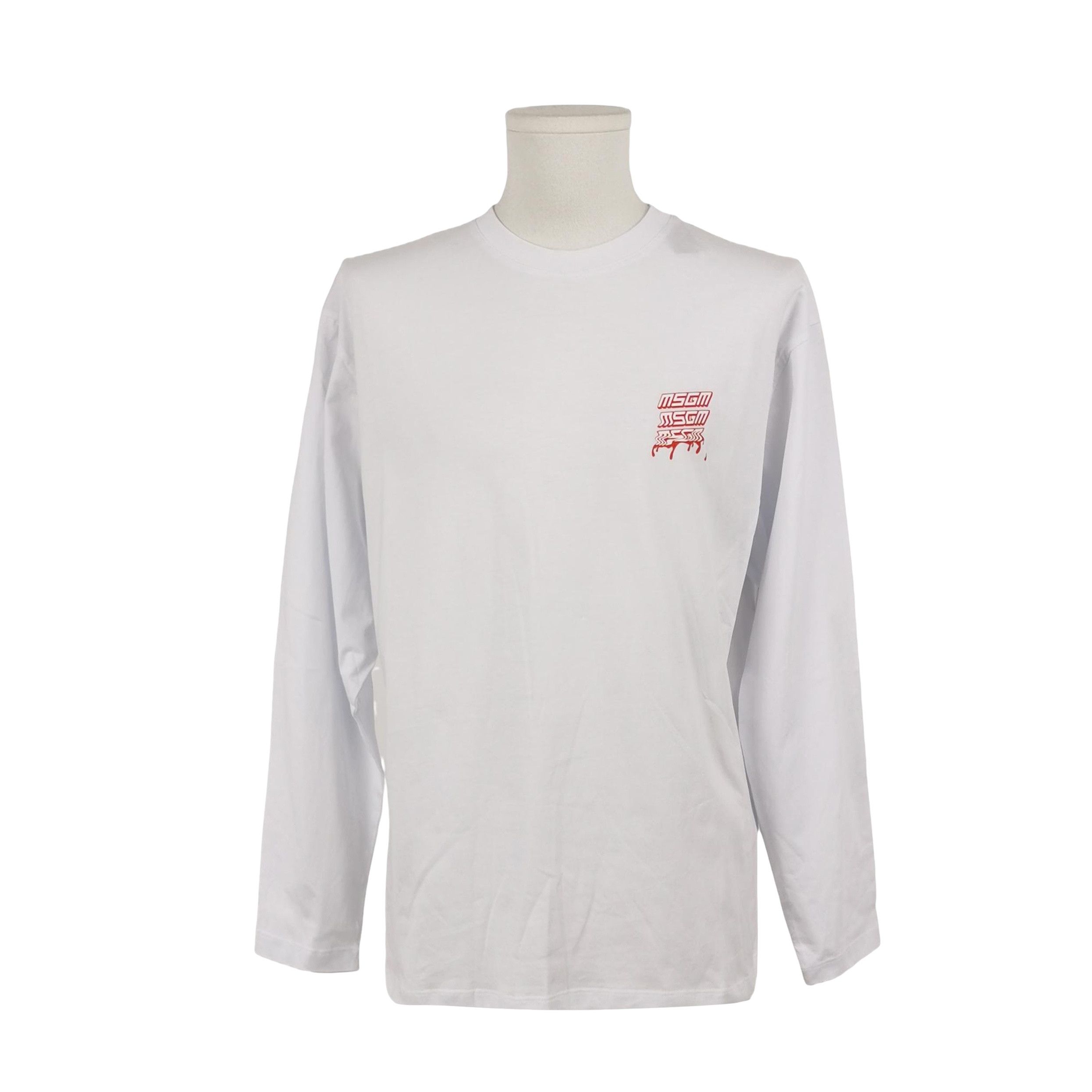 MSGM MSGM Drip Logo Long Sleeve T-Shirt XL Size US XL / EU 56 / 4 - 1 Thumbnail