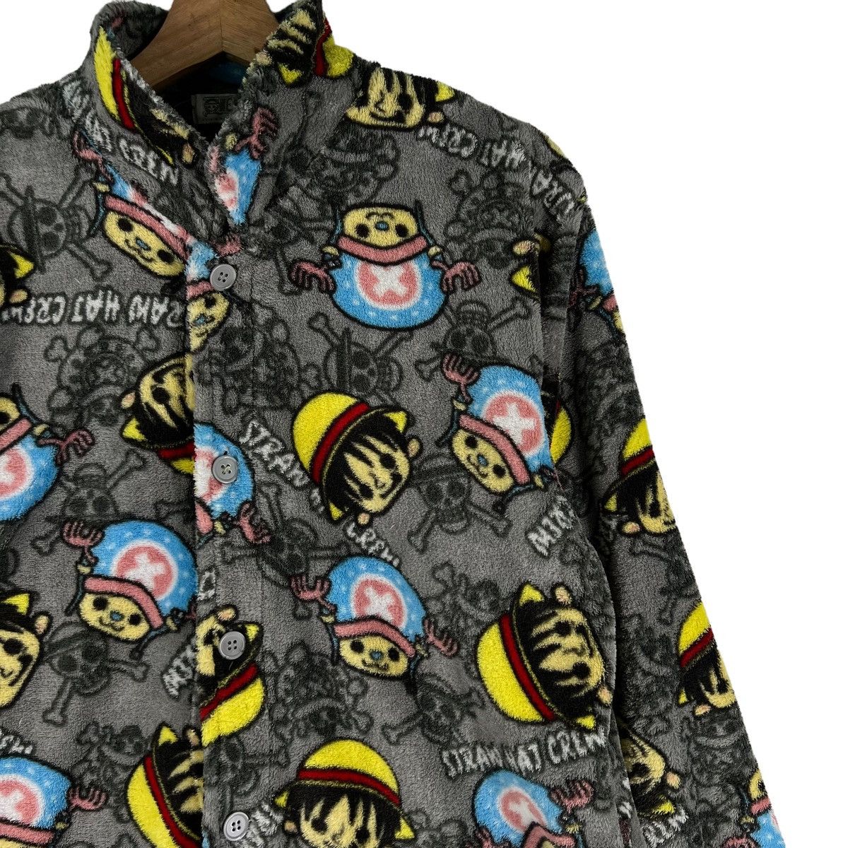 Cartoon Network × Japanese Brand × One Piece 🔥VINTAGE ONE PIECE FLEECE BUTTON JACKET SLEEP Size US L / EU 52-54 / 3 - 4 Thumbnail