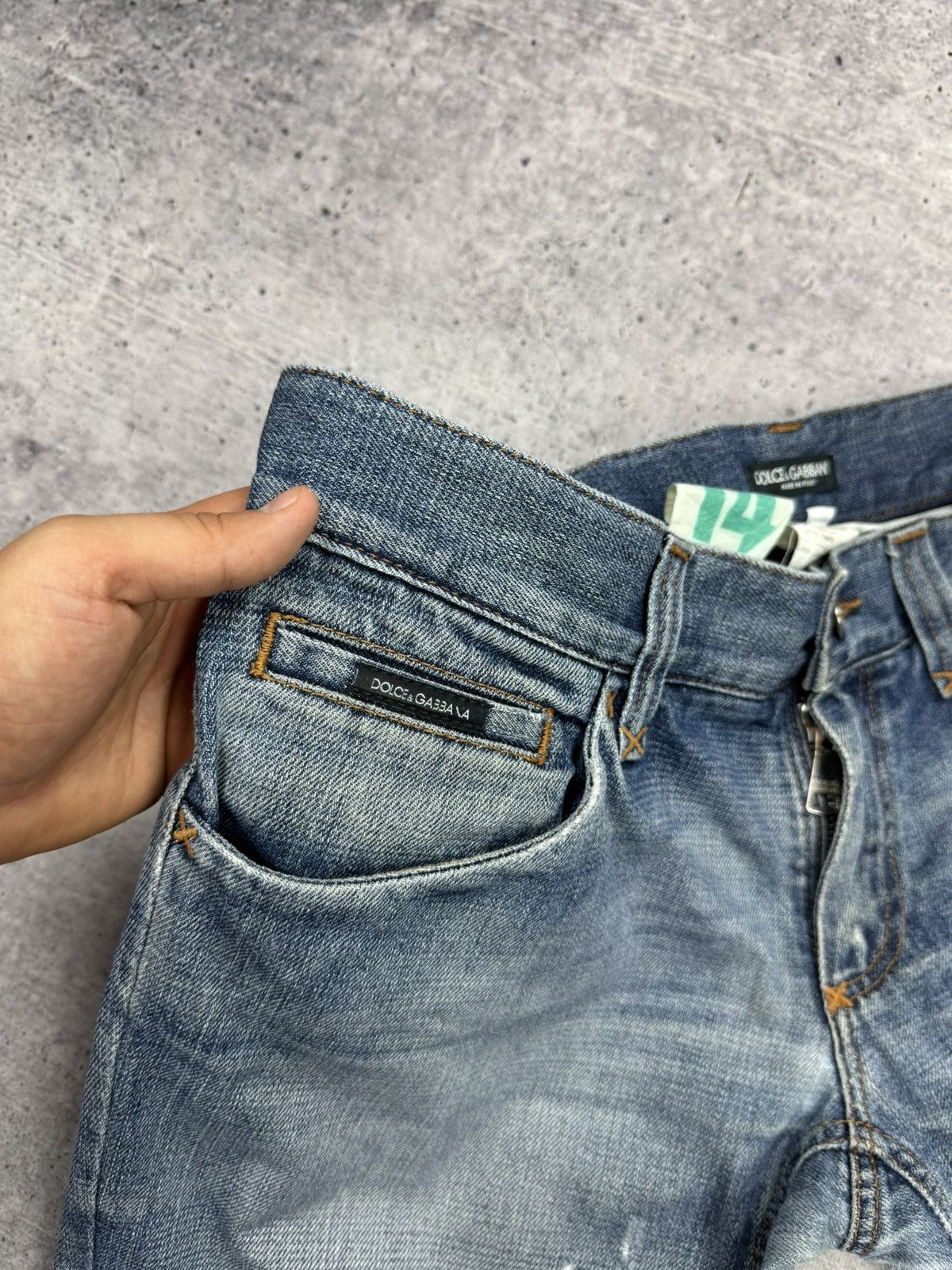 Dolce & Gabbana × Vintage Dolce&Gabbana Metal Pocket Big Logo Blue Stonewashed Jeans Size US 32 / EU 48 - 12 Thumbnail