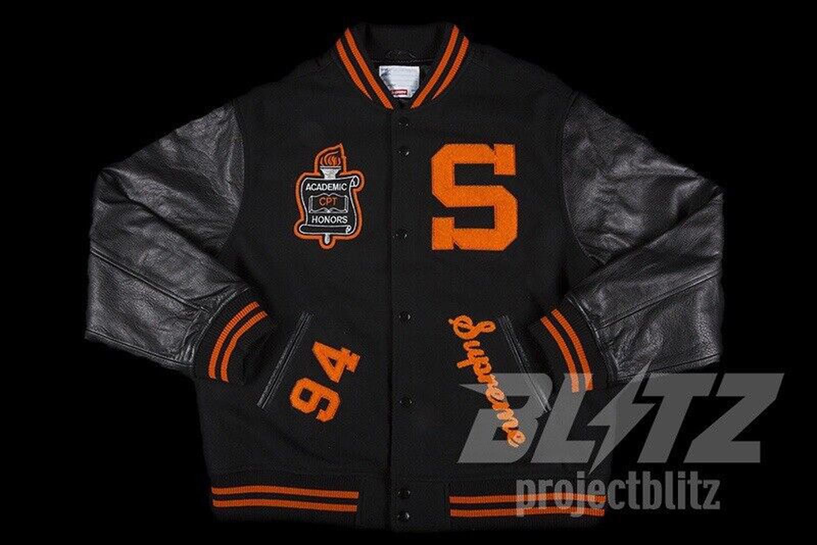 Supreme FW19 SUPREME TEAM VARSITY JACKET BLACK M 2019 Size US M / EU 48-50 / 2 - 2 Thumbnail