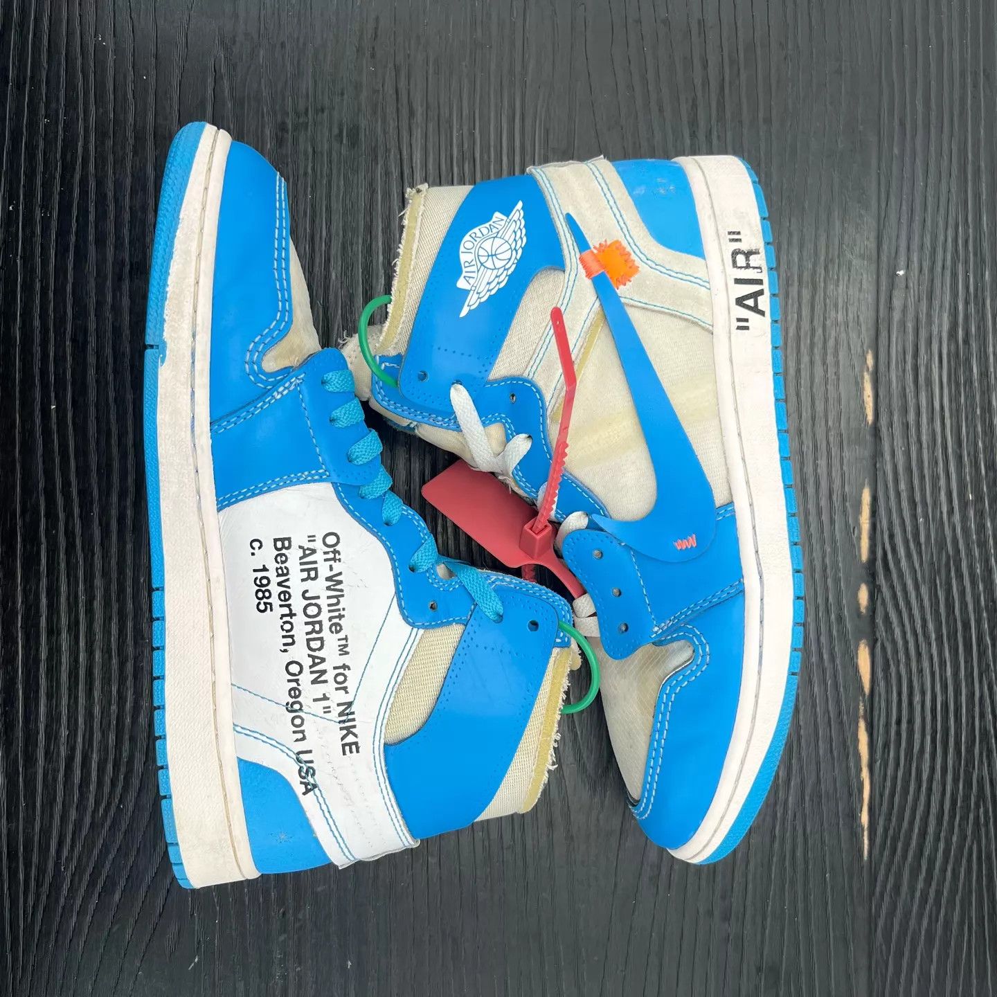 Off-White OW x AJ1 University Blue 43 Good Condition Boxed Size US 10 / EU 43 - 3 Thumbnail