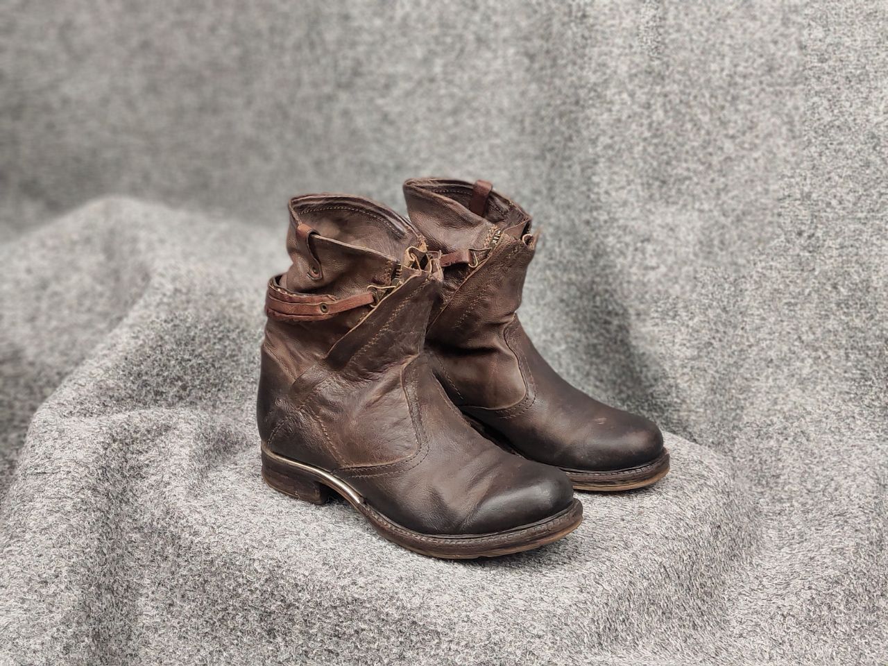 A.S.98 Airstep 98 Design Zipper Brown Leather Ankle Women Boots Size US 7 / IT 37 - 1 Thumbnail
