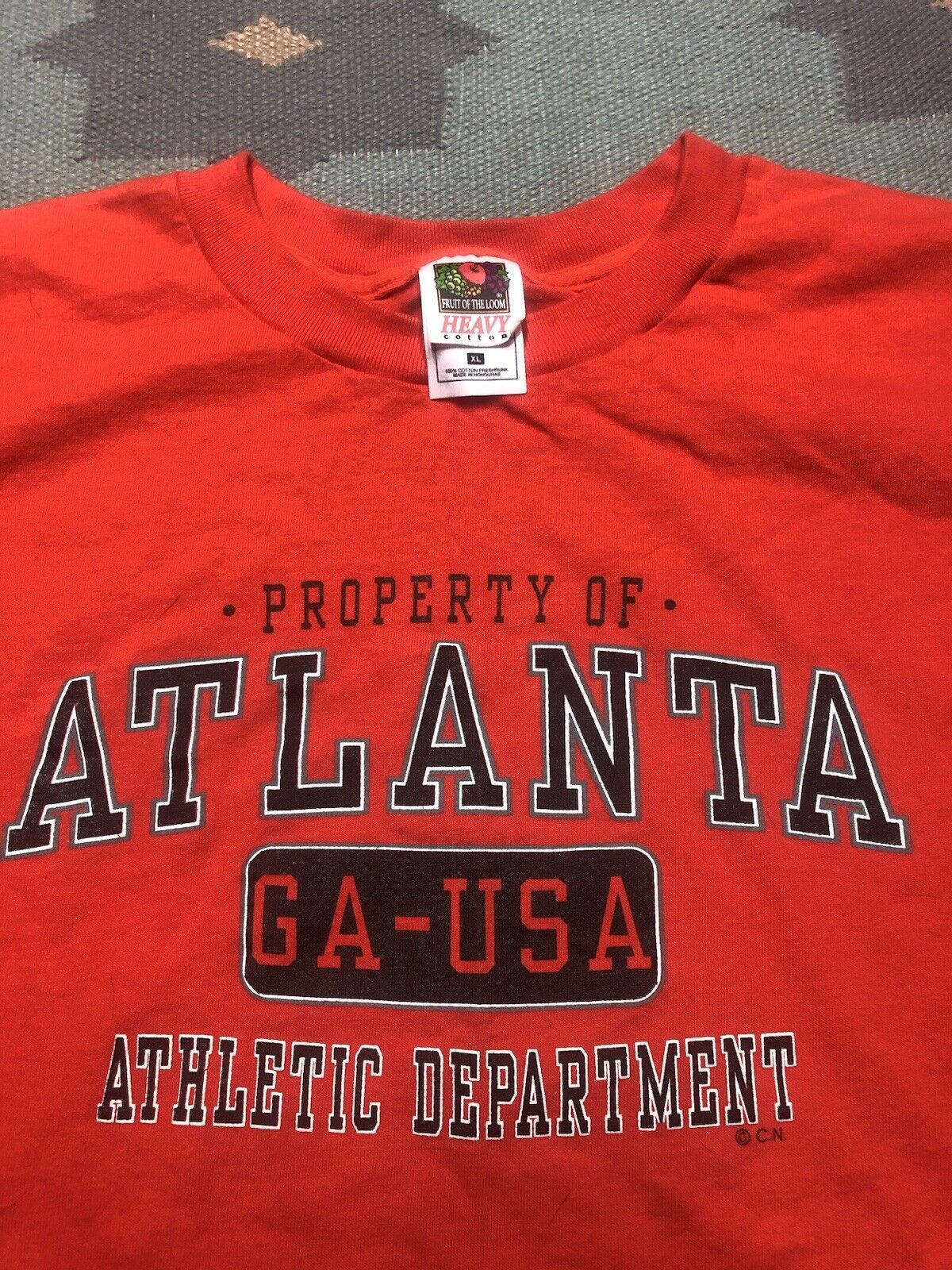Fruit Of The Loom × Vintage 90s T Shirt Atlanta Property Of Athletic Department NOS XL Size US XL / EU 56 / 4 - 2 Thumbnail