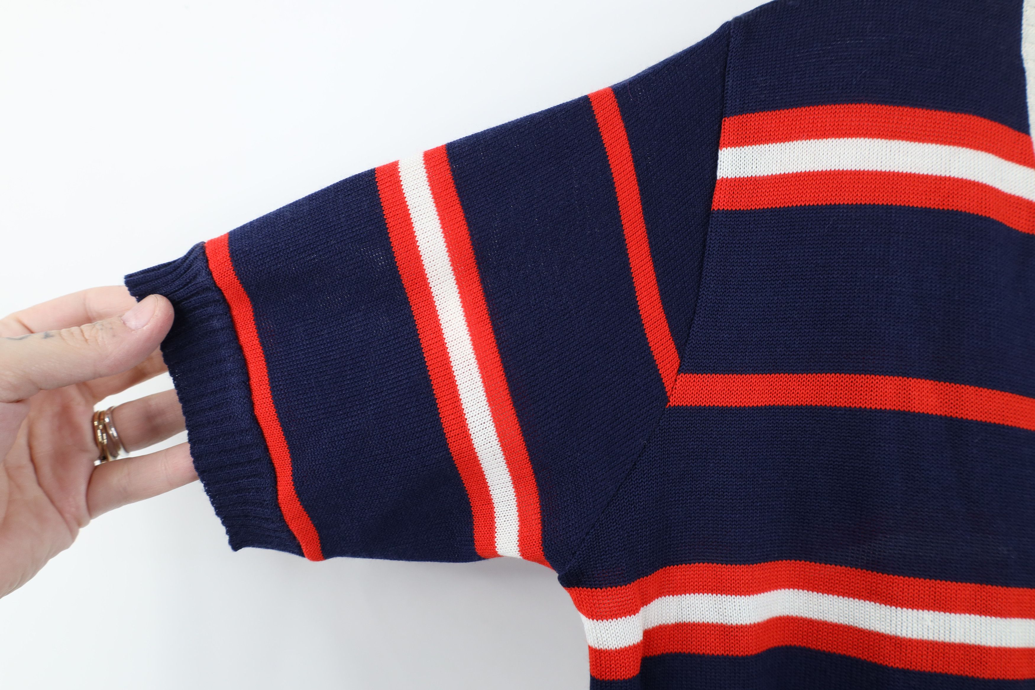 Vintage Vintage 70s Streetwear Sailing Knit Short Sleeve Sweater Size XL / US 12-14 / IT 48-50 - 7 Thumbnail
