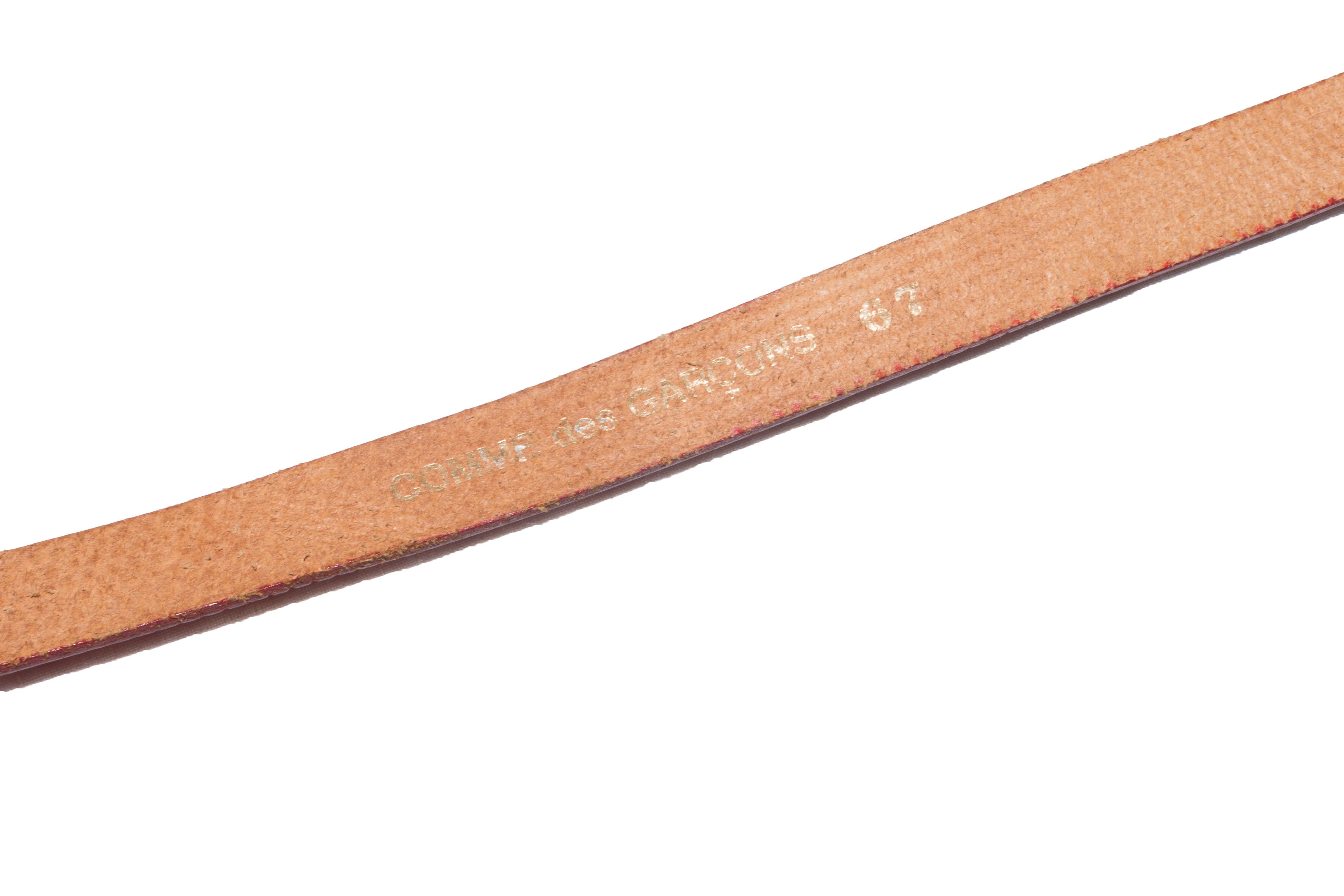 Comme des Garcons Red Leather Press Dot Strip Belt Size ONE SIZE - 6 Thumbnail