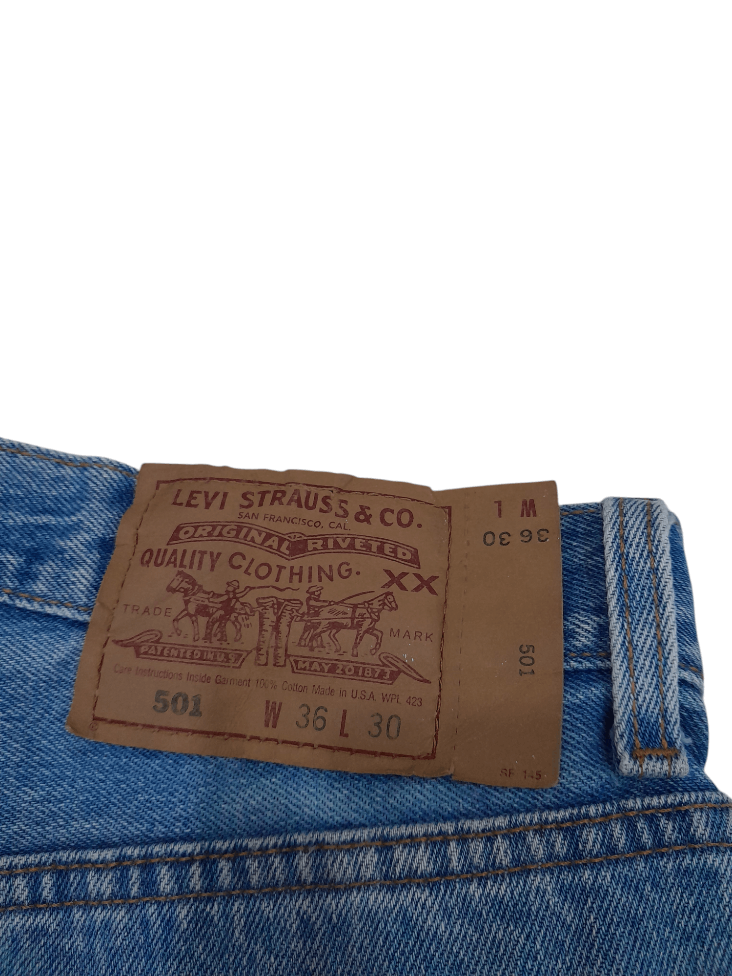 Levi's Levis 501 Denim Button 522 USA (F523) Waist 35 Size US 35 - 3 Thumbnail