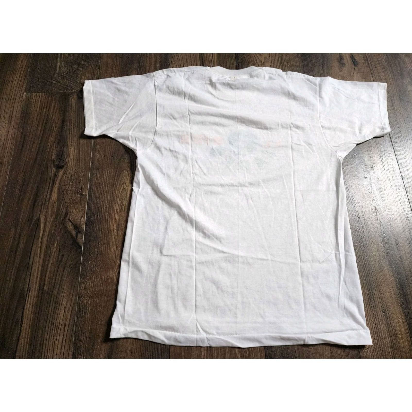 Vintage VINTAGE Screen Stars T-Shirt Unisex Adults Florida IAPES FL Union Workers Crew Neck Short Sleeve White Cotton Blend 1980s Logo Easy Care Size US L / EU 52-54 / 3 - 6 Thumbnail