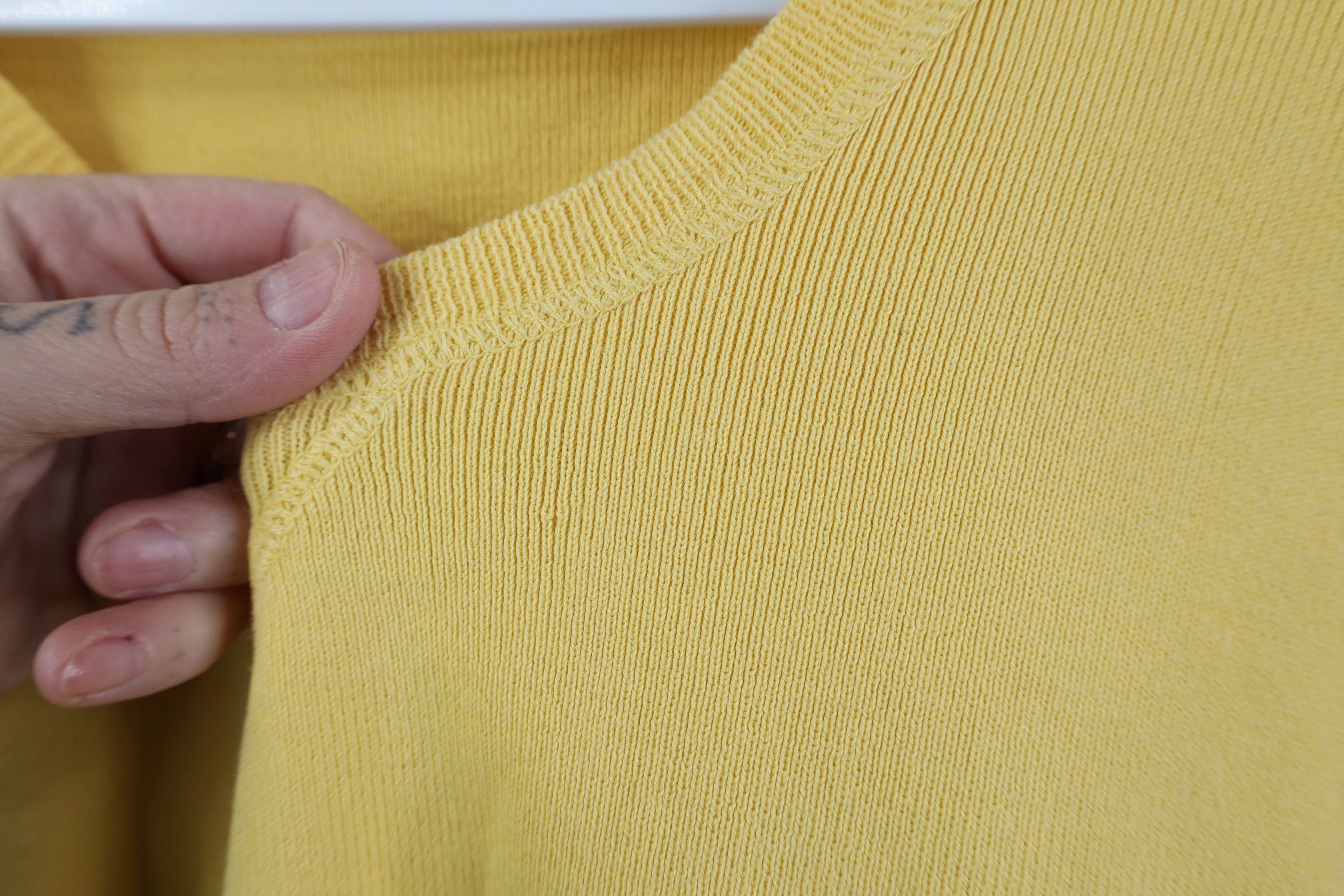 Ralph Lauren Vintage 90s Ralph Lauren Cotton Ribbed Knit Sweater Yellow Size US L / EU 52-54 / 3 - 5 Thumbnail