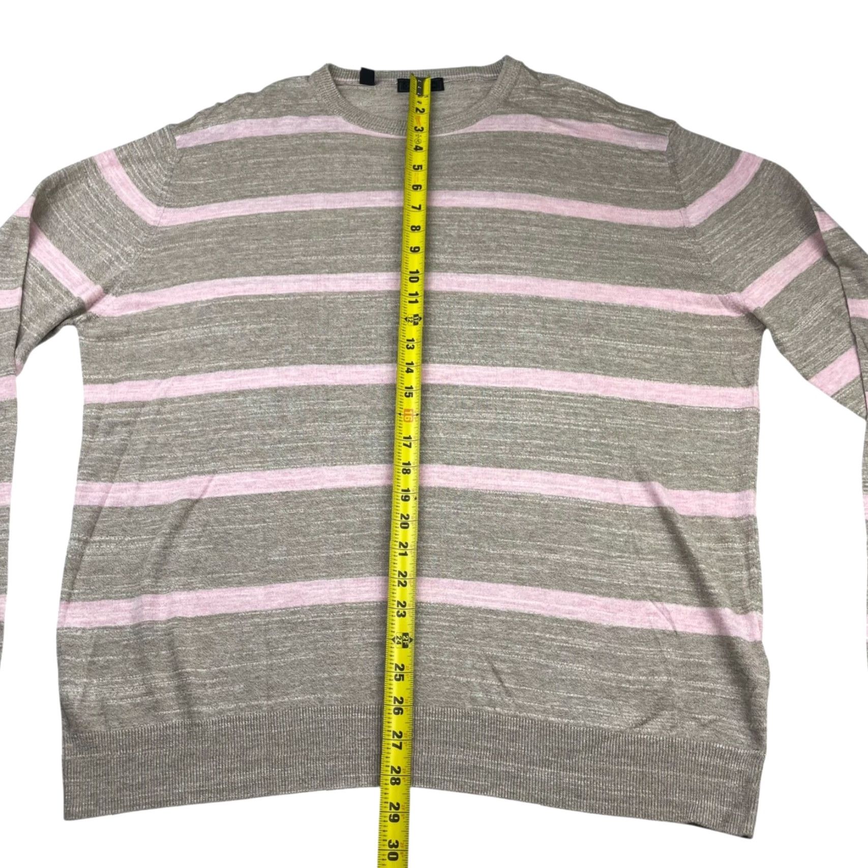 Saks Fifth Avenue Saks Fifth Avenue Men’s Pullover Sweater Beige Pink Stripe Cotton/Viscose 2XL Italy Crew Neck Long Sleeve Knitted Size US XXL / EU 58 / 5 - 6 Thumbnail