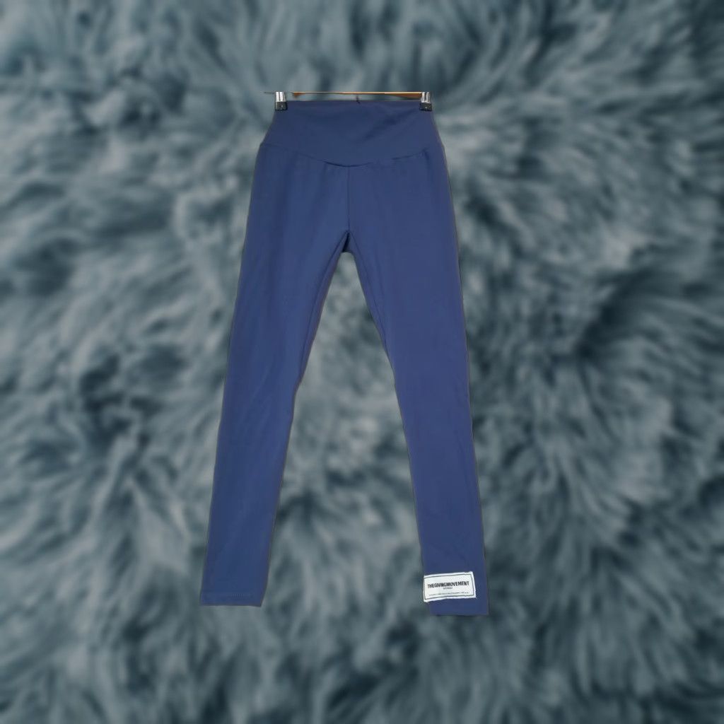 Vintage The Giving Movement Women's Small High Rise Leggings Blue See Pics Flaws Size 28" / US 6 / IT 42 - 1 Thumbnail