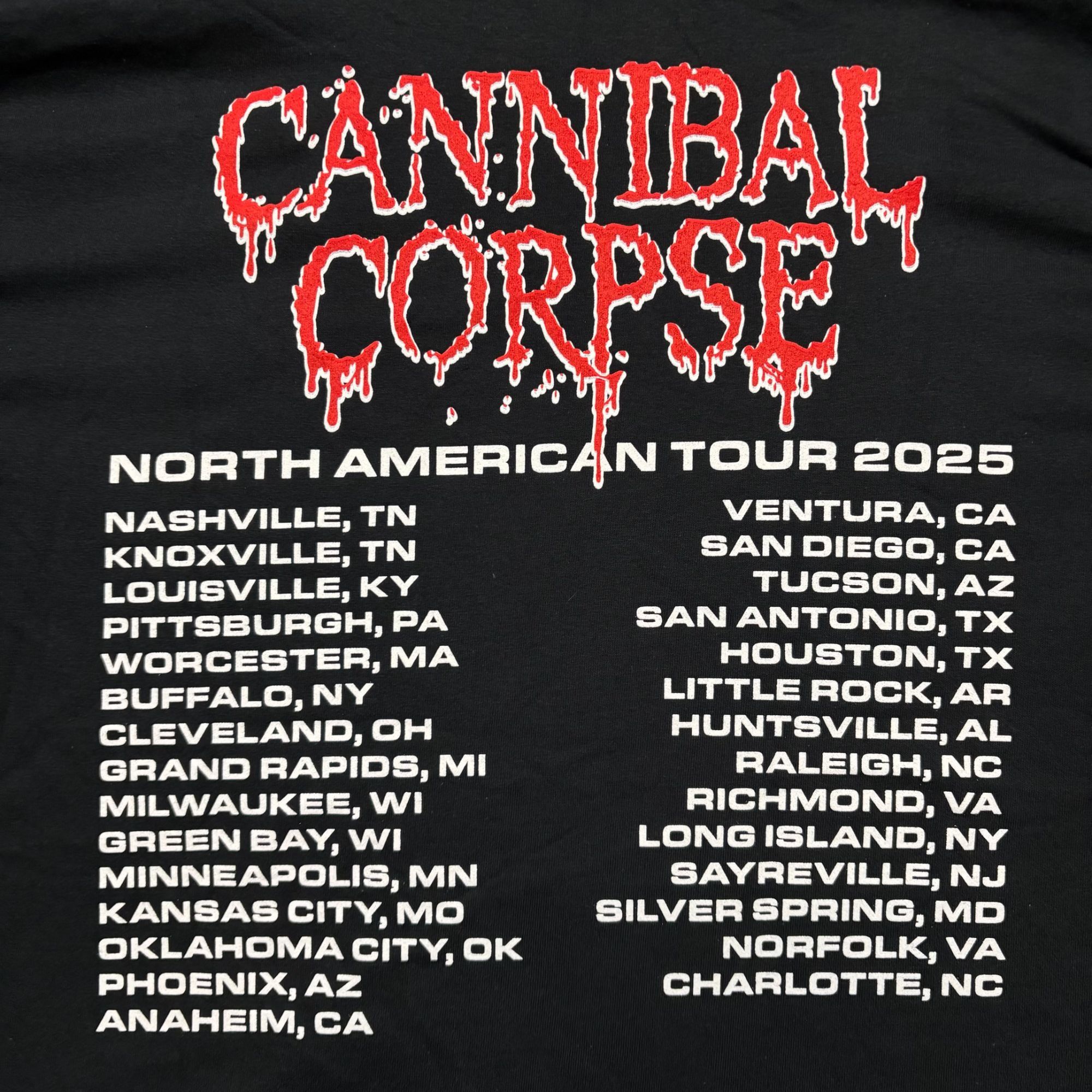 Band Tees Cannibal Corpse North American Tour Death Metal Band Tee L Size US L / EU 52-54 / 3 - 4 Thumbnail