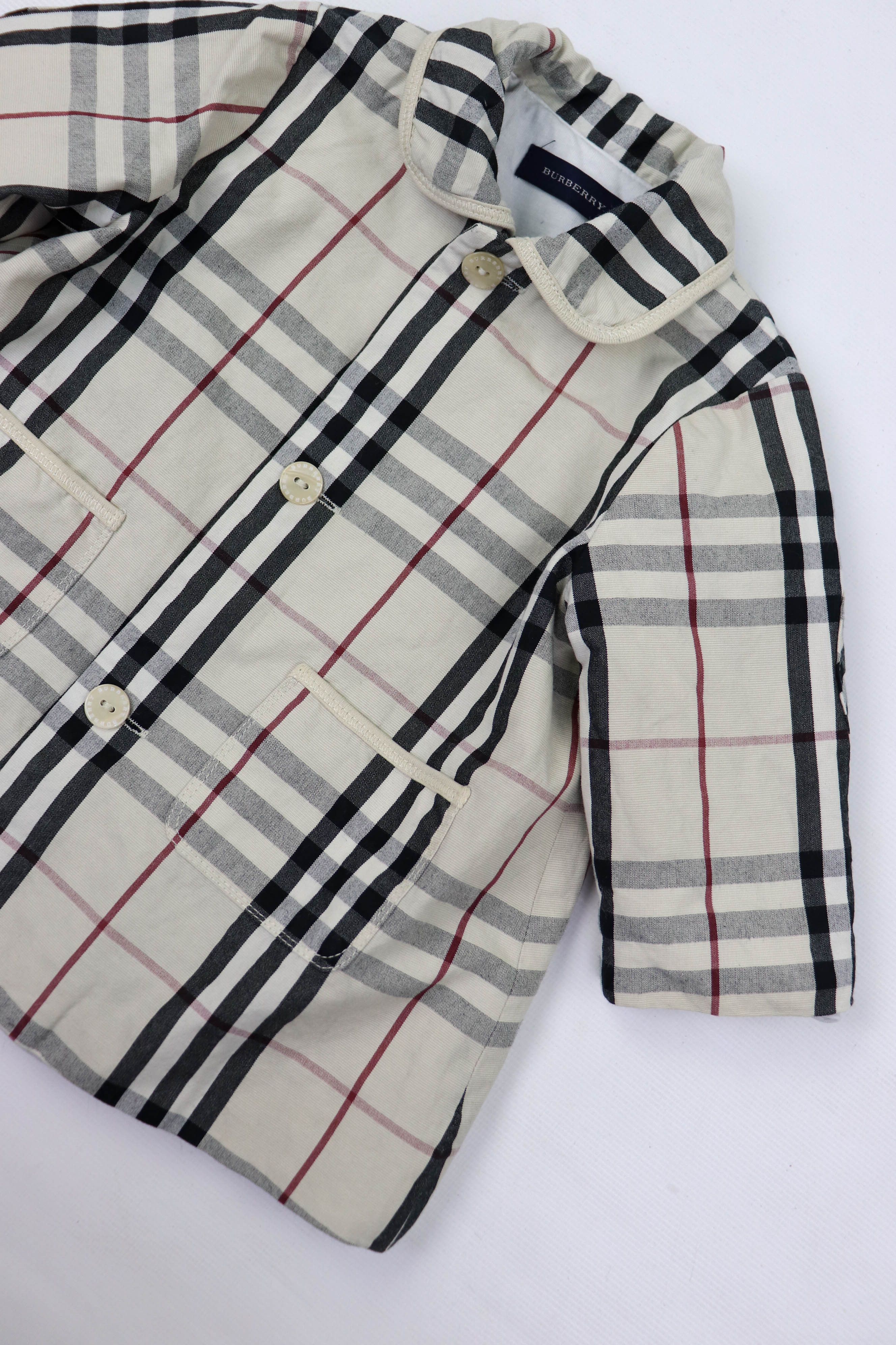 Burberry Burberry Girls Baby 6M Light Beige Checkered Coat Jacket Size XXS / US 00 / IT 34 - 5 Thumbnail