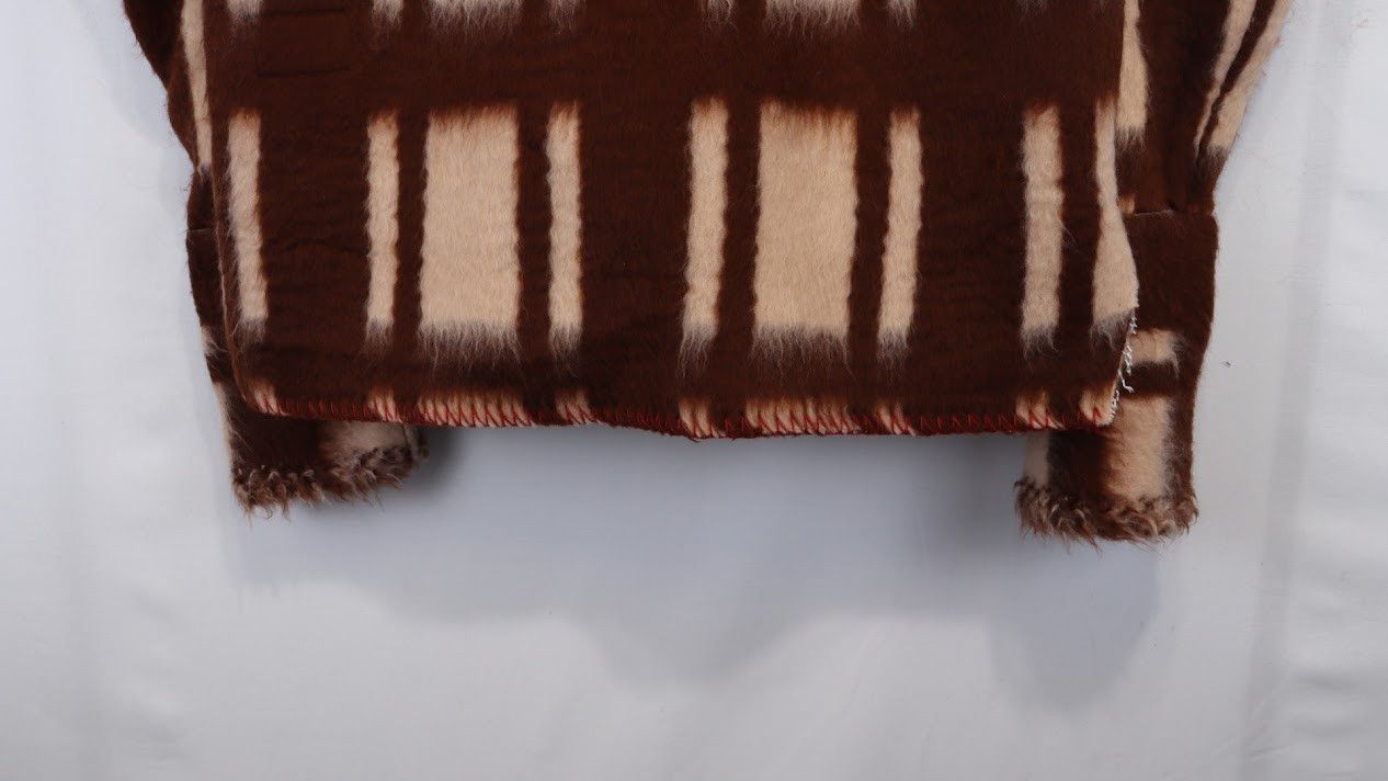 Greg Lauren o1rshd1 Vintage Blanket Gl1 Checked Wool Cardigan In Brown Size US M / EU 48-50 / 2 - 13 Thumbnail